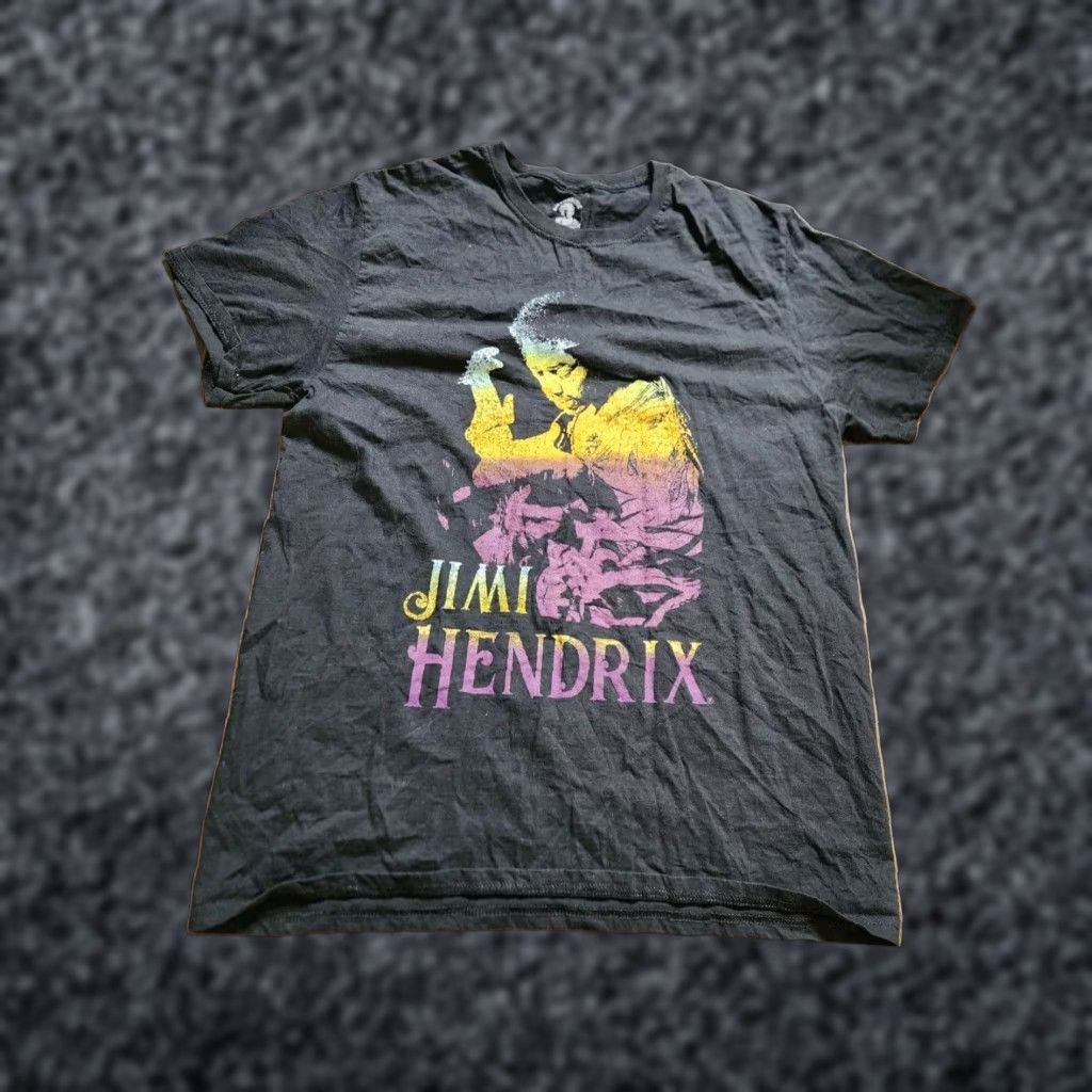 Vintage Jimi Hendrix Short Sleeve T Shirt Mens Large Black Guitar Graphic Rock Band Tee Size US L / EU 52-54 / 3 - 1 Thumbnail