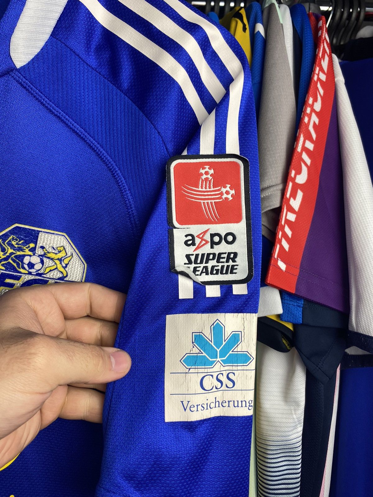 Adidas 2008/09 ADIDAS LUZERN #4 KIBEBS SOCCER FOOTBALL JERSEY SHIRT Size US L / EU 52-54 / 3 - 9 Thumbnail