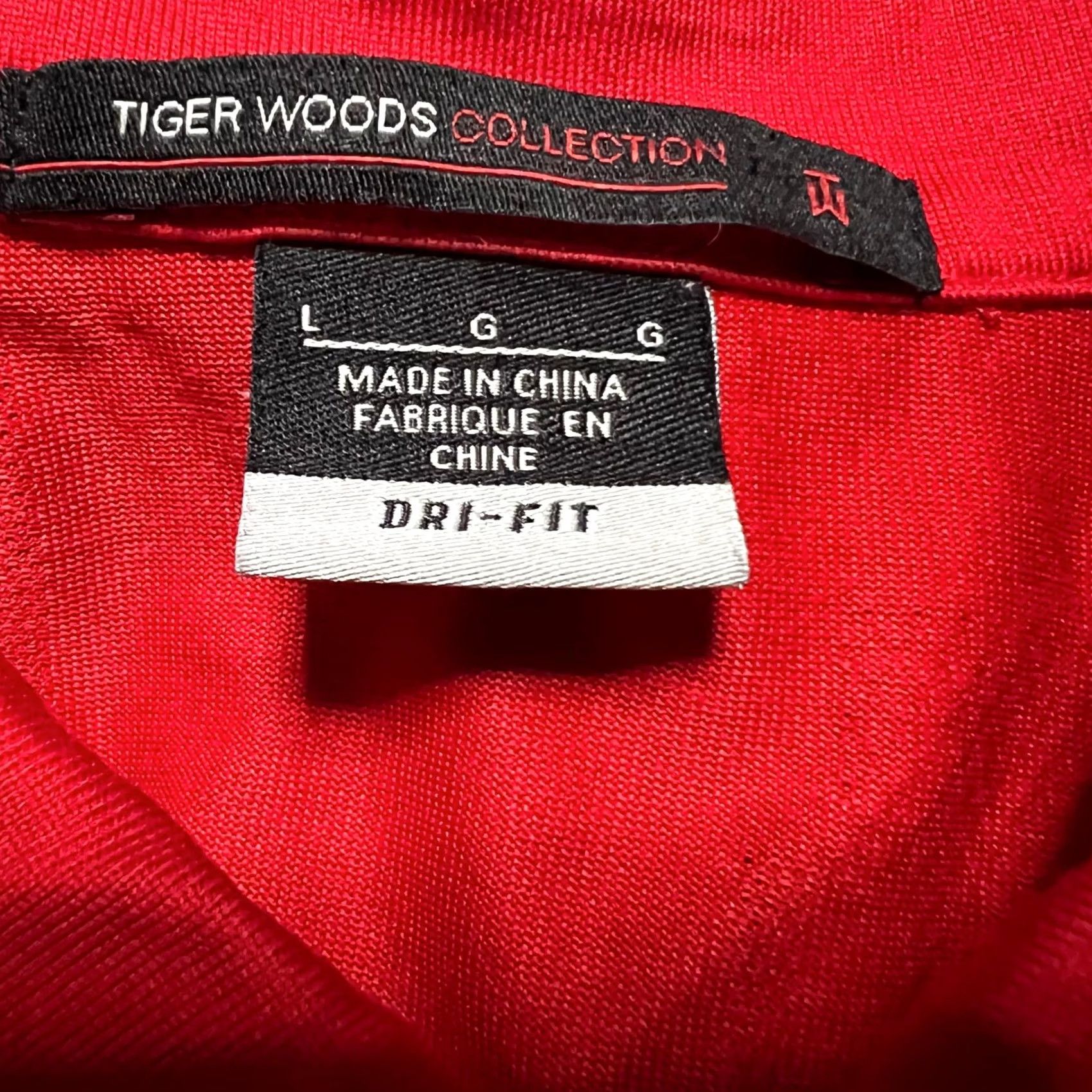 Vintage Tiger Woods Polo Shirt Mens Large Red Golf Performance Dri Fit Size US L / EU 52-54 / 3 - 6 Thumbnail