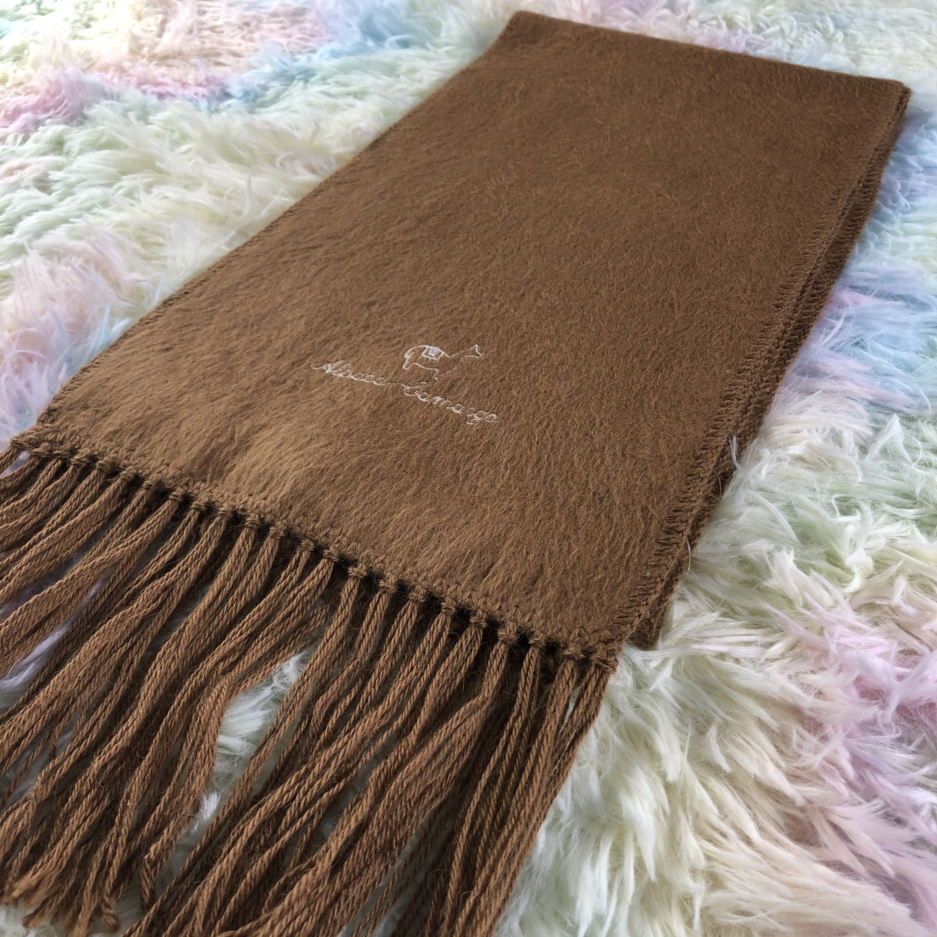 Vintage Alpaca Scarf / Muffler / Neckwear - KM437 Size ONE SIZE - 3 Thumbnail