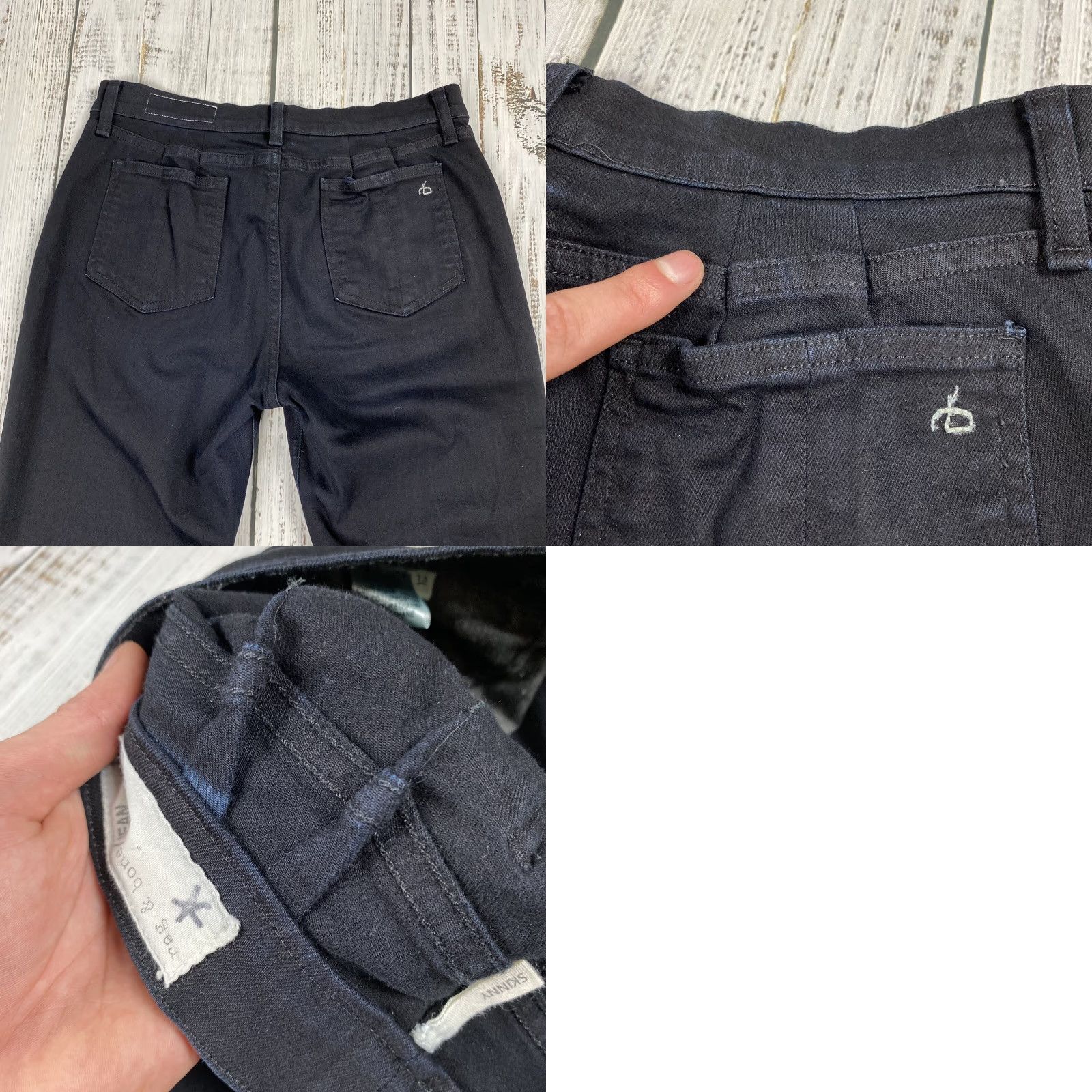 Rag & Bone RAG & BONE Mid Rise Skinny Jeans Women Stretch Denim Black Size 32 Fits 30"-34" Size 24" / US 00 / IT 34 - 8 Thumbnail