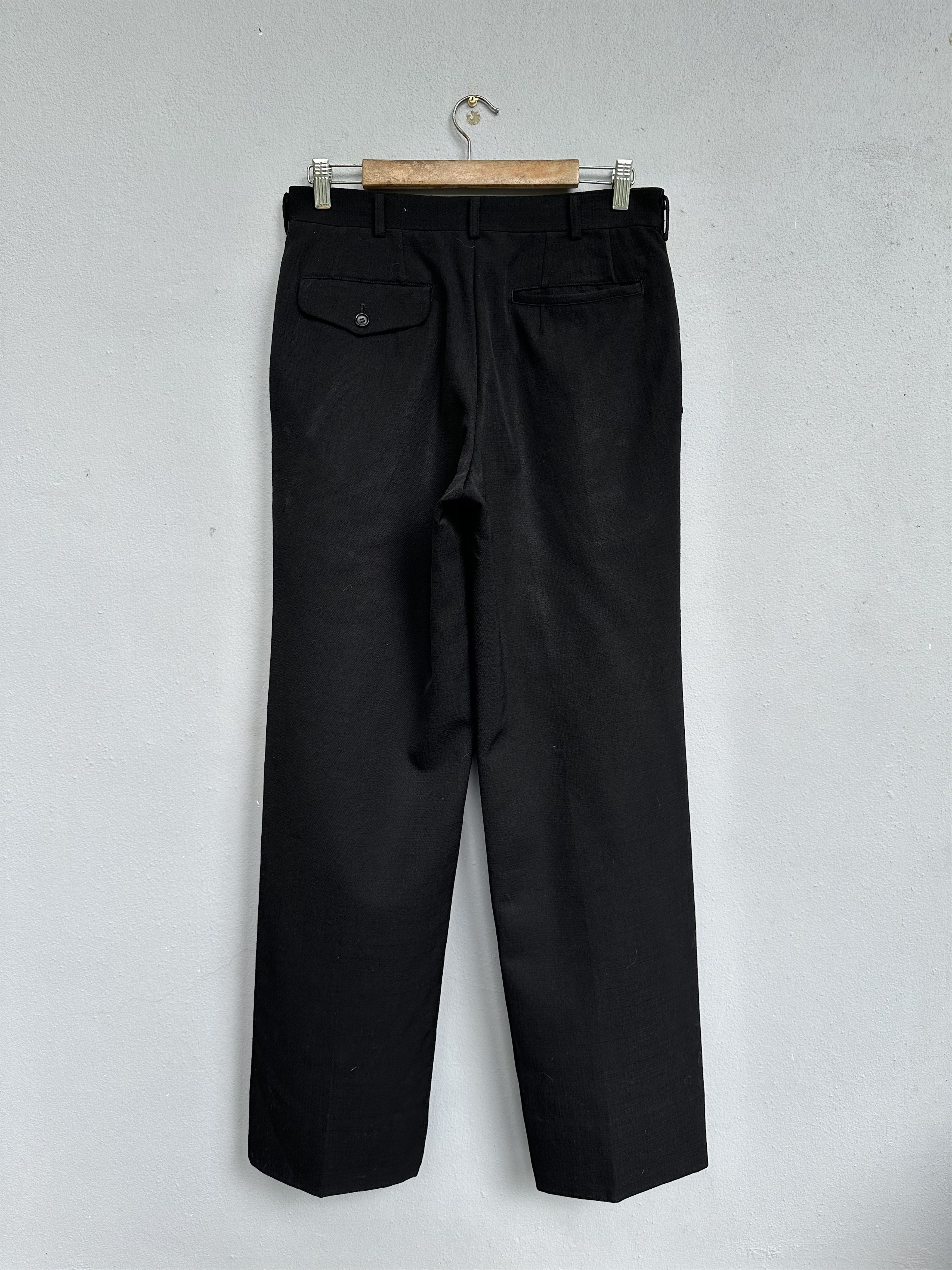 Comme des Garcons Homme Vintage AD01 CDGH Wool Black Baggy Trouser Pant Size US 31 - 3 Thumbnail