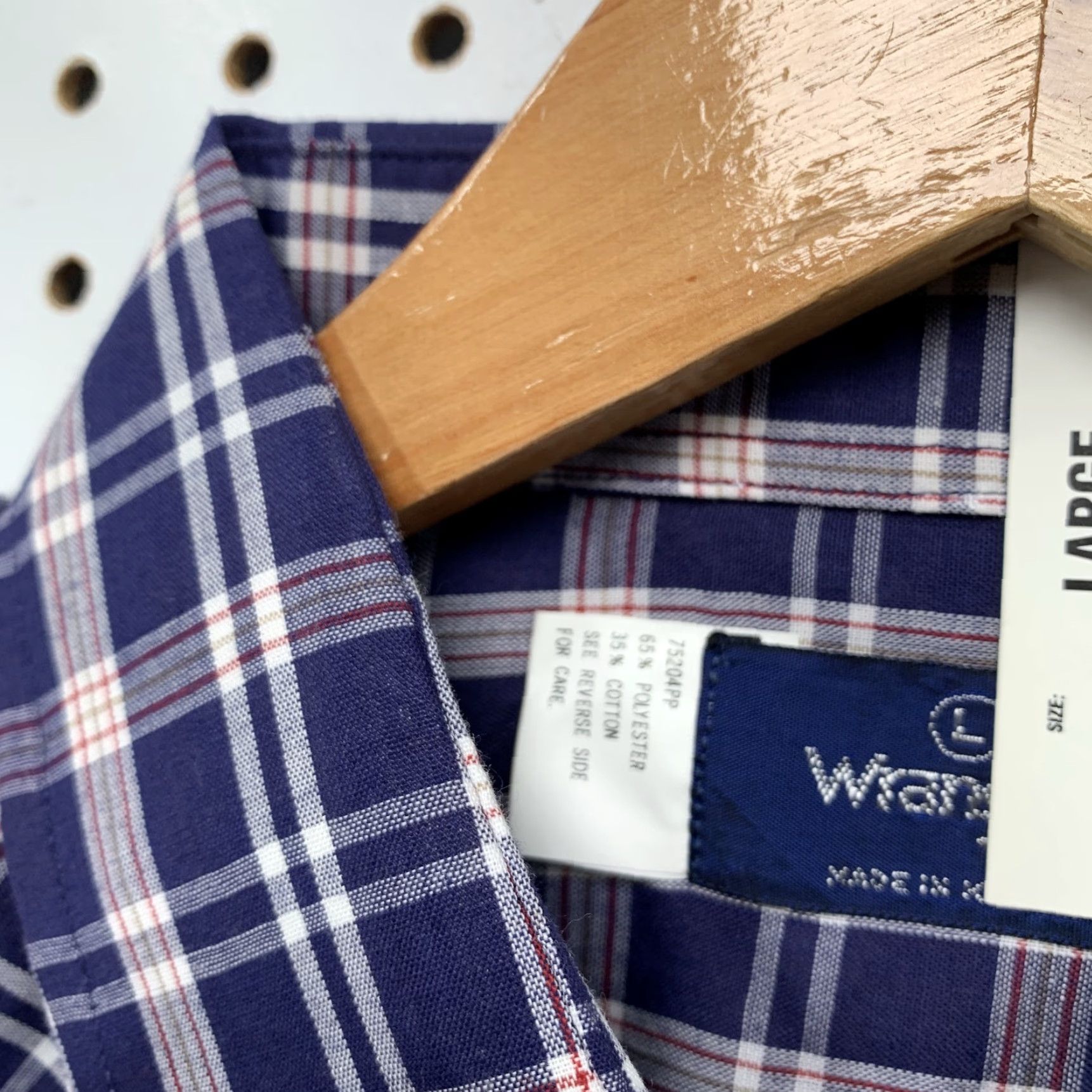 Wrangler WRANGLER Men's Large Blue Plaid Pearl Snap Western Shirt Short Sleeve NWT Size US L / EU 52-54 / 3 - 3 Thumbnail