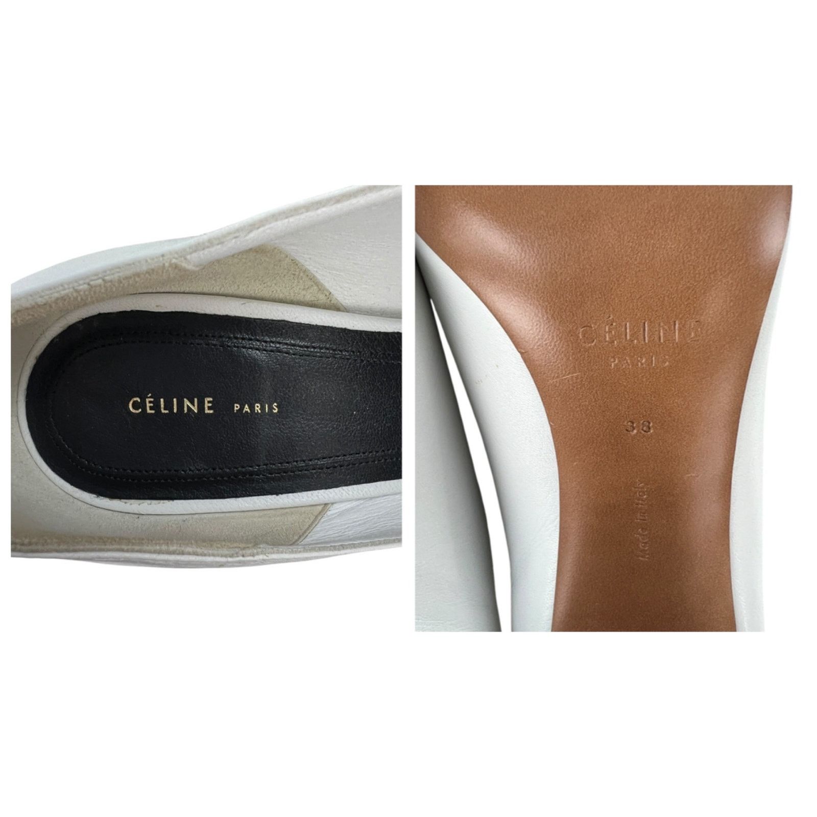 Celine Celine White Block Heels Size US 8 / IT 38 - 6 Thumbnail