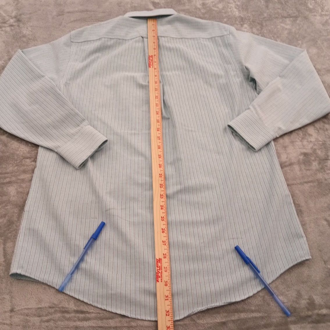 Stafford Stafford Shirt Mens 15.5 Blue Striped Long Sleeve Button Down Oxford Shirt Size US L / EU 52-54 / 3 - 5 Thumbnail