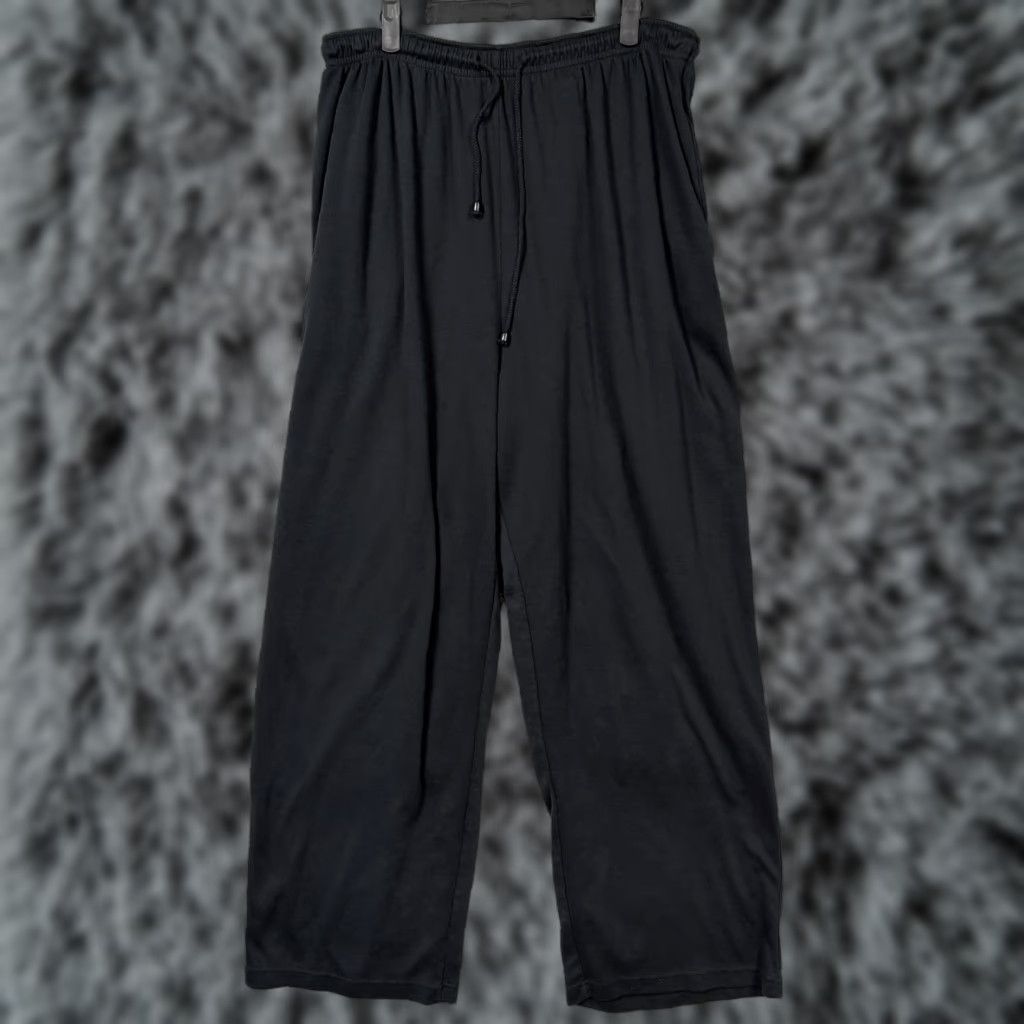 Vintage Woman Within Sweatpants Women L 33x30 Black Wide Leg Drawstring Lounge Lagenlook Size 36" / US 14 / IT 50 - 1 Thumbnail