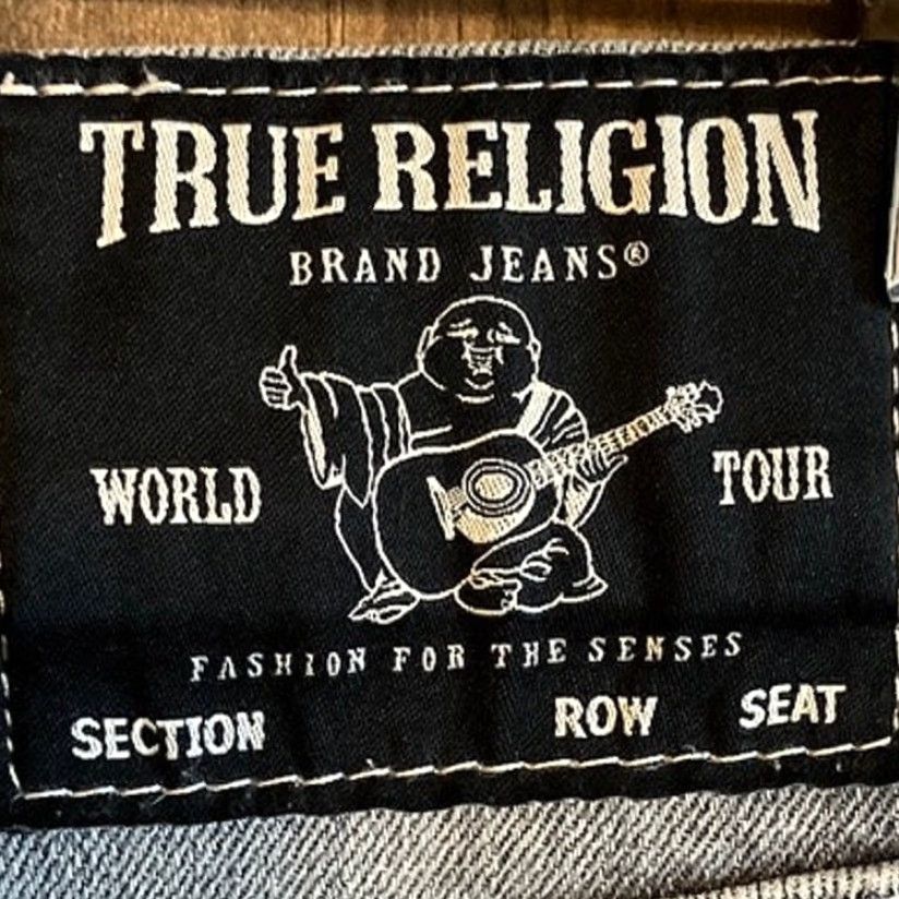 True Religion VINTAGE True Religion Jeans Gray Wash Rocco Relaxed Skinny Distressed Stretch 29 Mens Cotton Spandex Charcoal Wash 5-Pocket Size US 29 - 4 Thumbnail