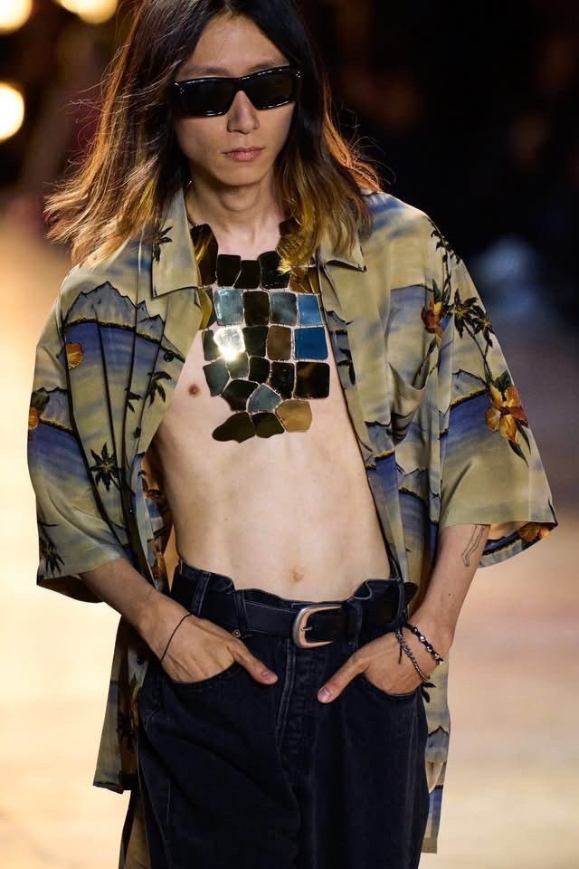 Celine $1.1k SS23 Celine volcano Hawaiian palm tree camp shirt Hedi Size US M / EU 48-50 / 2 - 1 Thumbnail