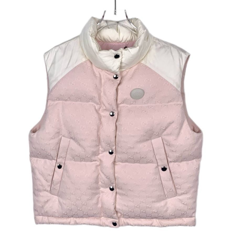 Gucci Gucci GG Monogram Pink & White Puffer Vest With Snap Buttons Size XS / US 0-2 / IT 36-38 - 2 Thumbnail