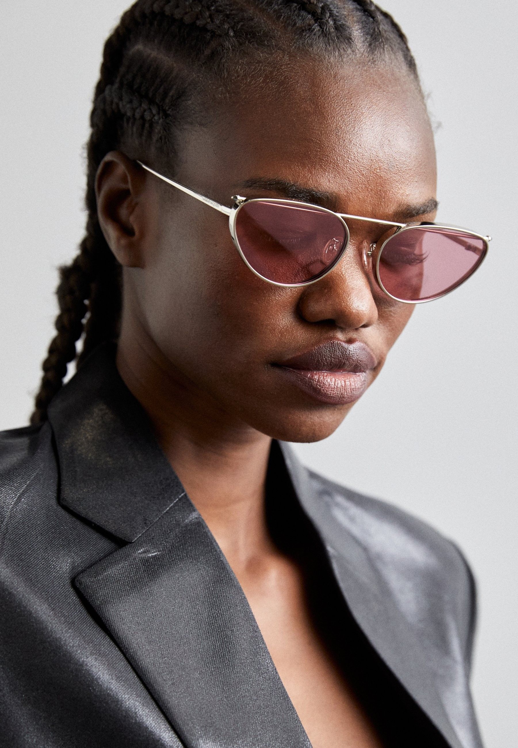 Alexander McQueen NEW ALEXANDER MCQUEEN AM0424S 003 SILVER WOMAN SUNGLASSES Size ONE SIZE - 2 Thumbnail