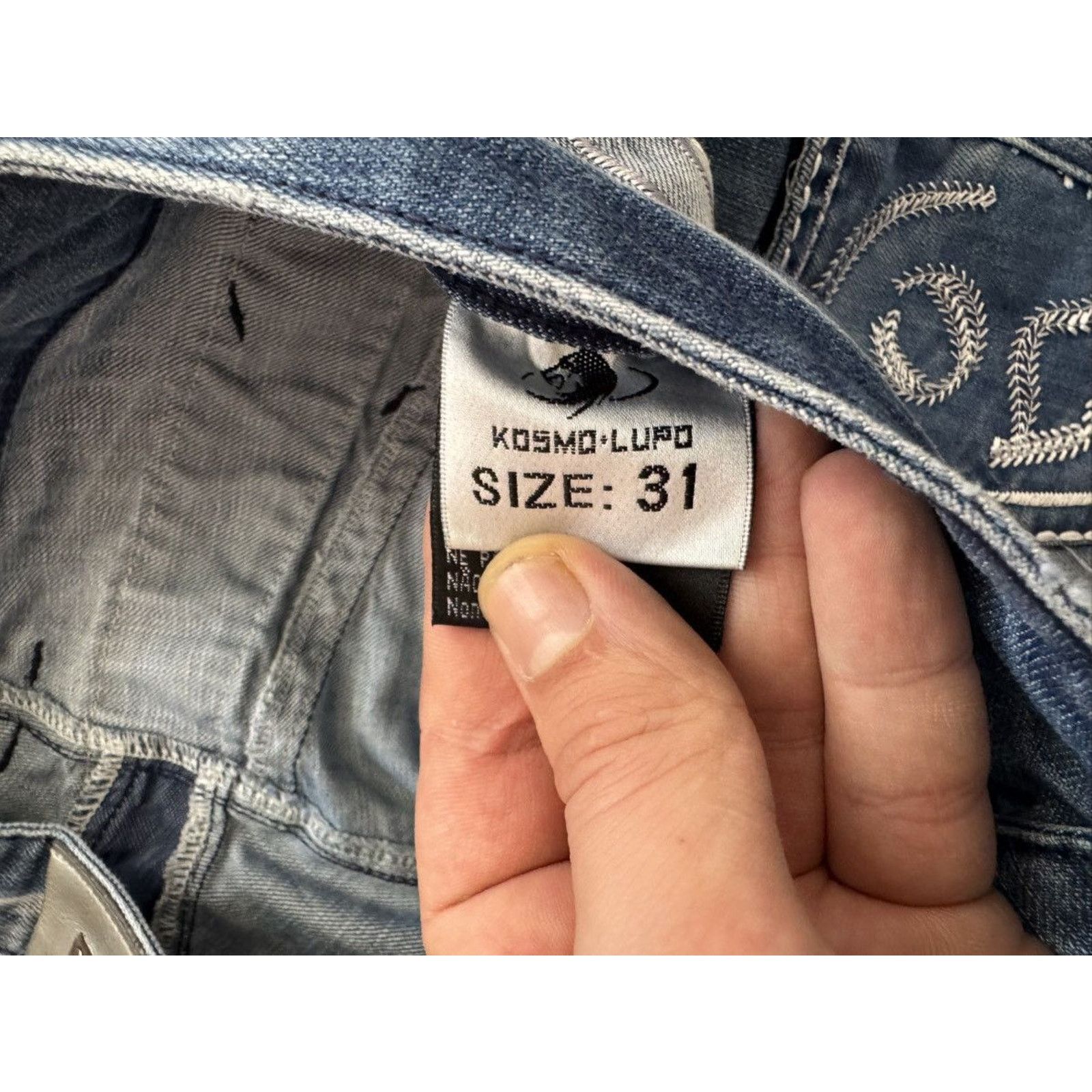 Japanese Brand Y2K Avant Garde Cosmo Lupo Vintage Jeans Size US 31 - 5 Thumbnail