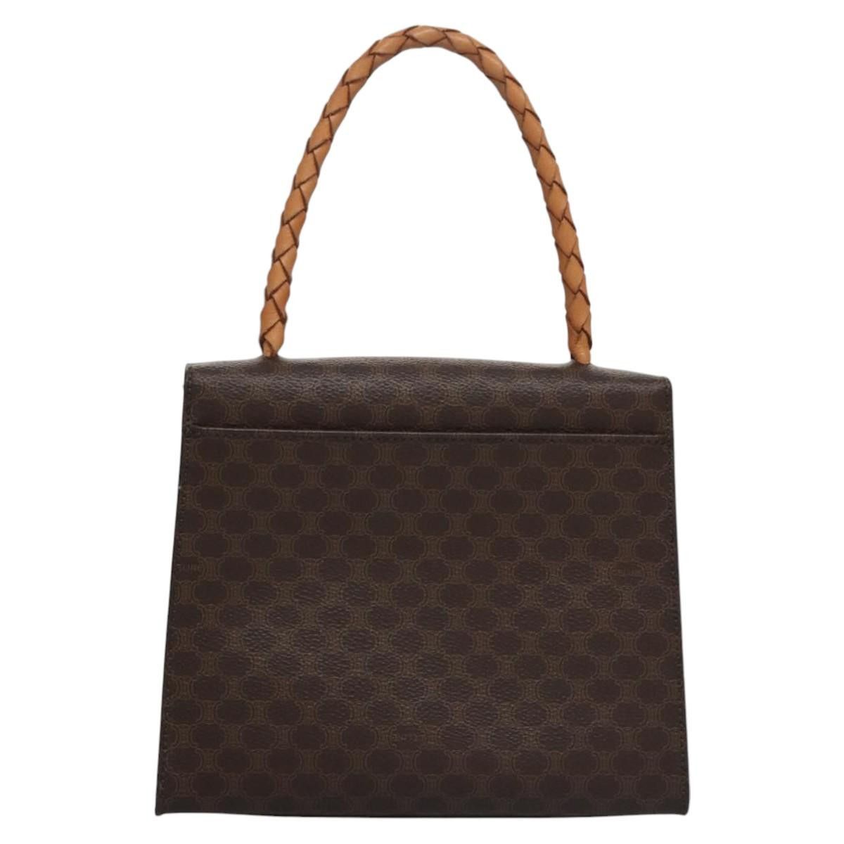 Celine CELINE Macadam Canvas Hand Bag Pvc Leather Brown Size ONE SIZE - 3 Thumbnail