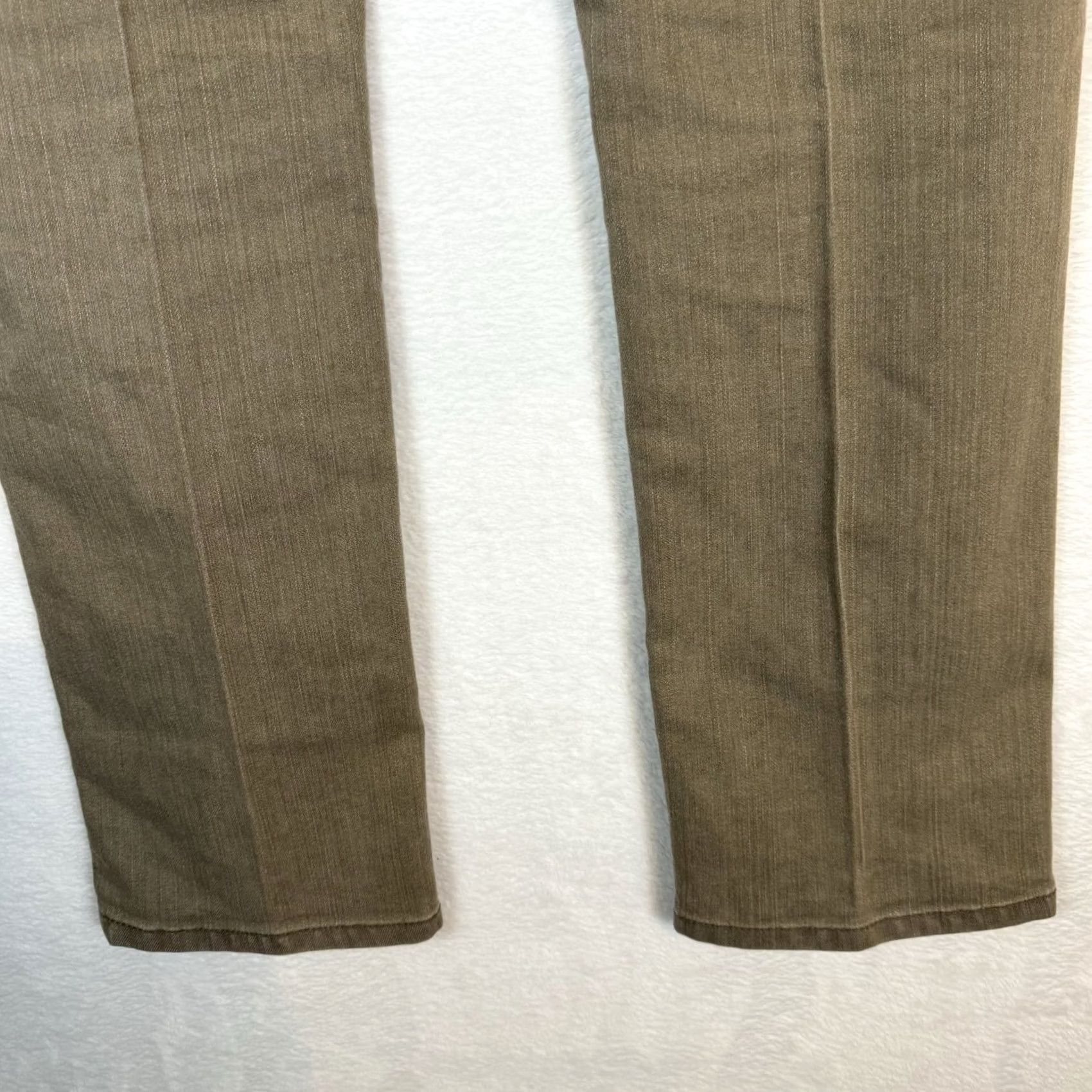 Vintage Chico's Platinum Denim Jeans Women's 0.5 XS Tan Stretch Whiskered Straight Leg Jeans Size 26" / US 2 / IT 38 - 5 Thumbnail