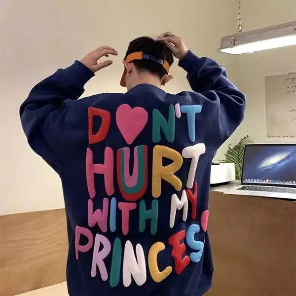 VIBE Streetwear Sweatshirt Hoodie Hip Hop Korean Loose Style y2k Size US L / EU 52-54 / 3 - 2 Thumbnail