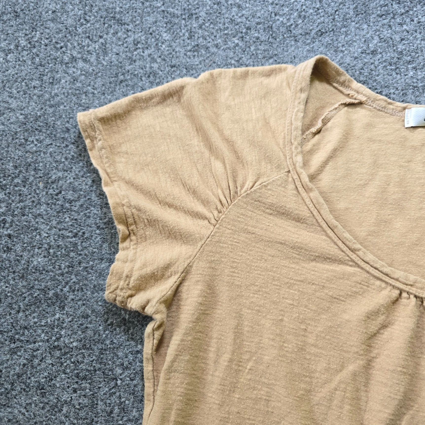 Vintage Cutloose Top Womens Medium Beige Linen Blend Short Sleeve T-Shirt Classic Casual Capsule Women Ladies Mens? (Wait) Size M / US 6-8 / IT 42-44 - 4 Thumbnail