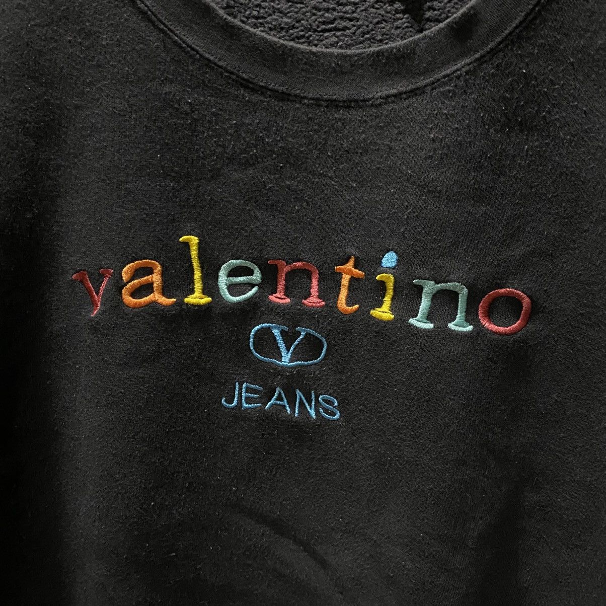 Valentino Vintage Valentino Jeans Colourful Crop Sweatshirts Size L / US 10 / IT 46 - 5 Thumbnail