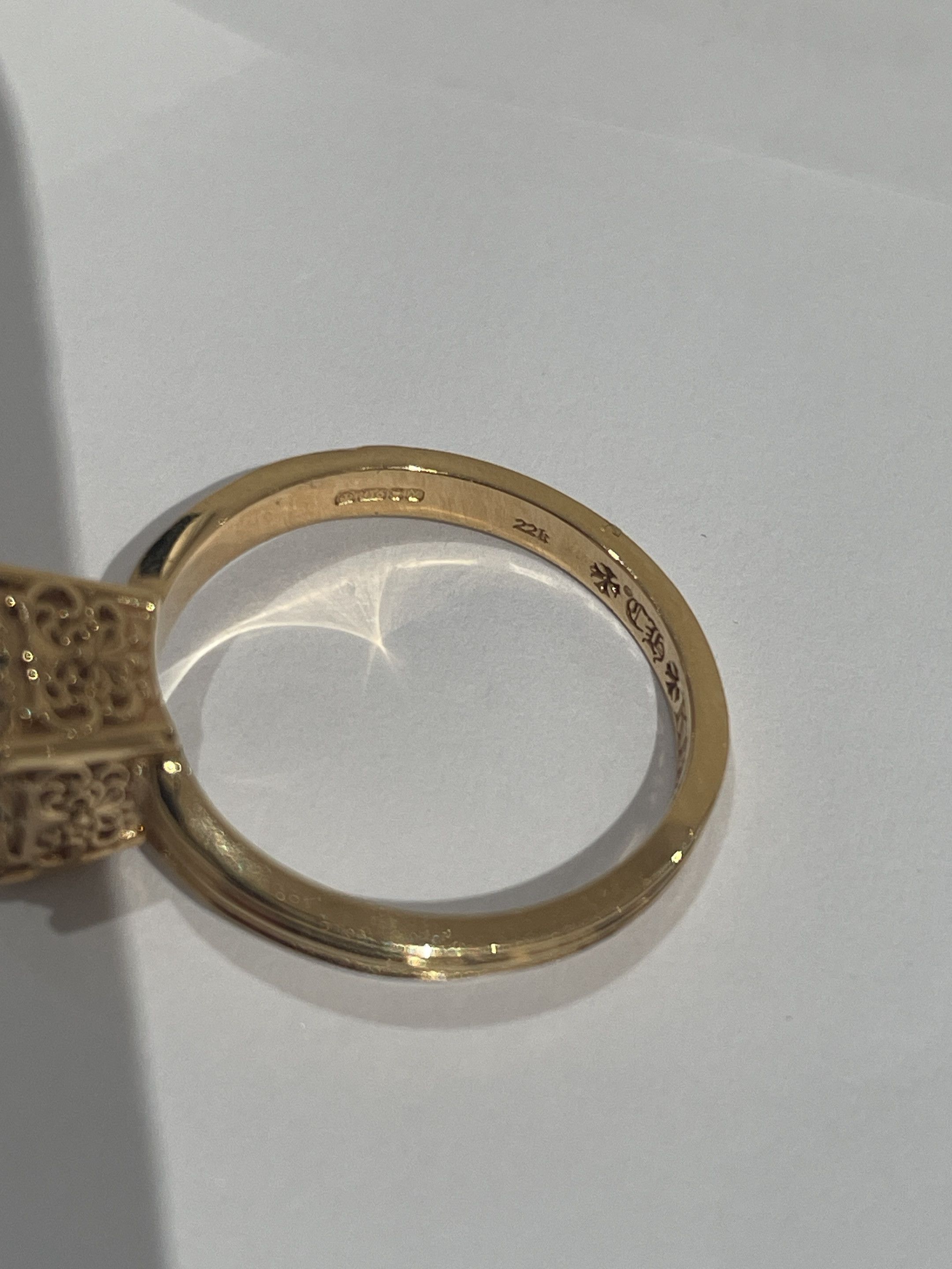 Chrome Hearts Chrome Hearts 22k Gold Emerald KH Cocktail Ring Size ONE SIZE - 6 Thumbnail