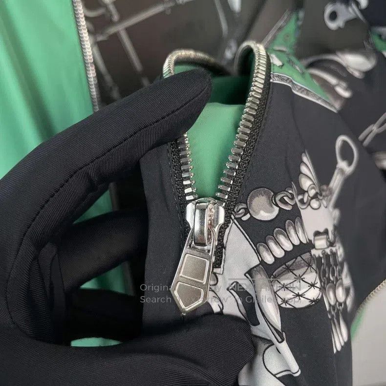 Hermes Hermes Black Green Double-sided Printed Silk Patchwork Jac Size US M / EU 48-50 / 2 - 4 Thumbnail