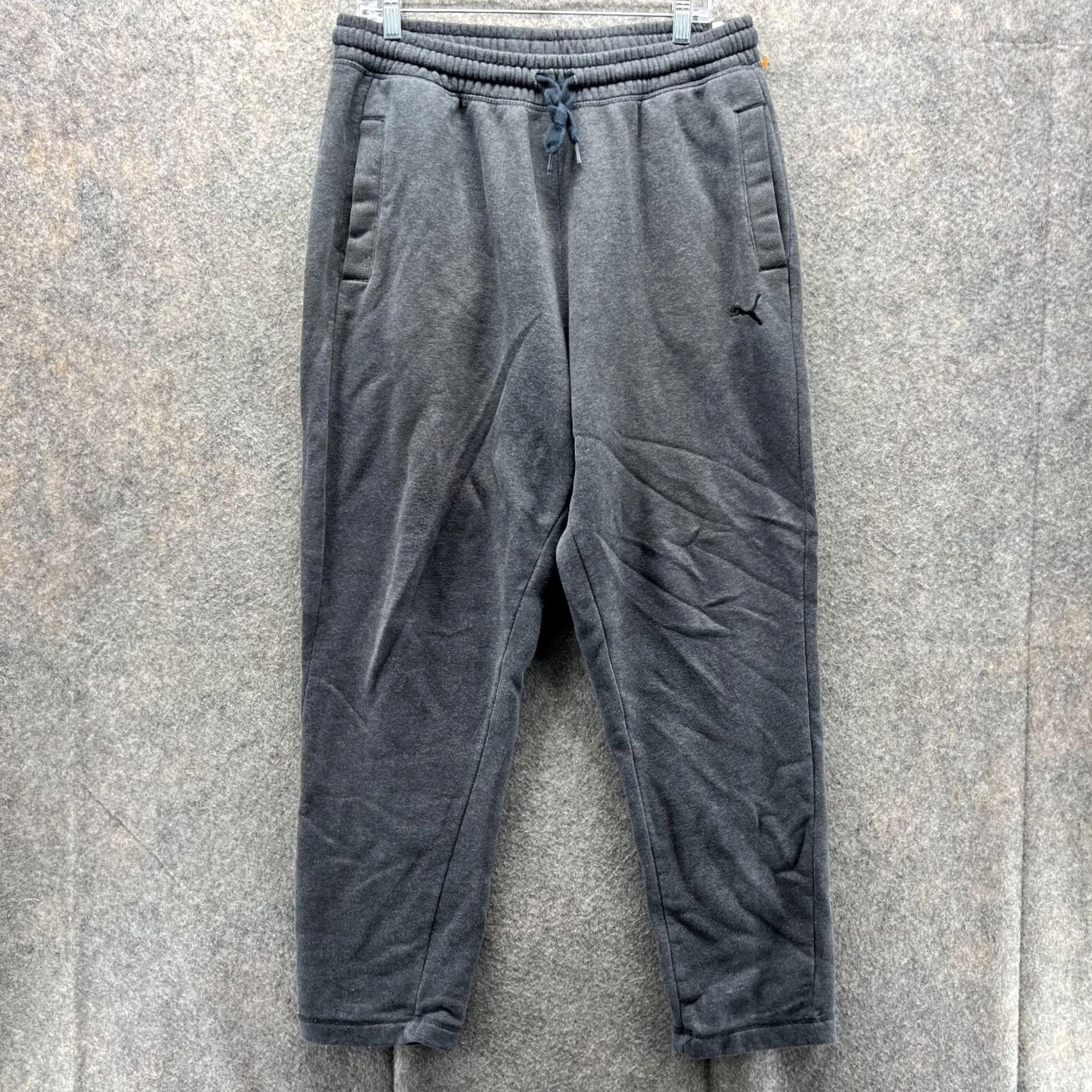 Puma Puma Pants Men L Sweatpants Gray Fleece Elastic Waist Pockets Regular Inseam 27" Size US 33 - 2 Thumbnail