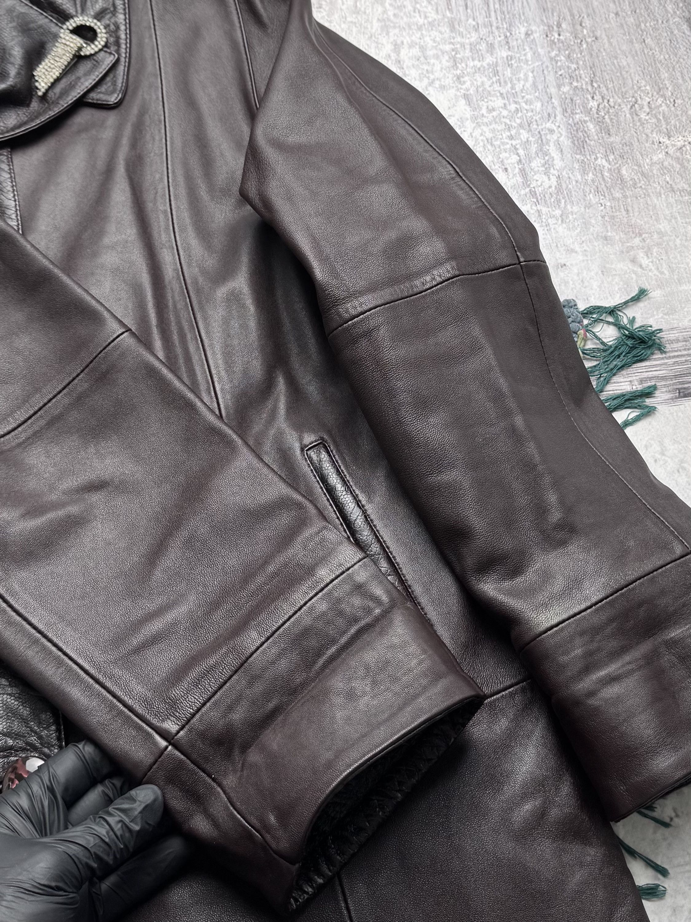 Vintage Vintage Long Leather Coat A8(V1)D15 Size L / US 10 / IT 46 - 5 Thumbnail
