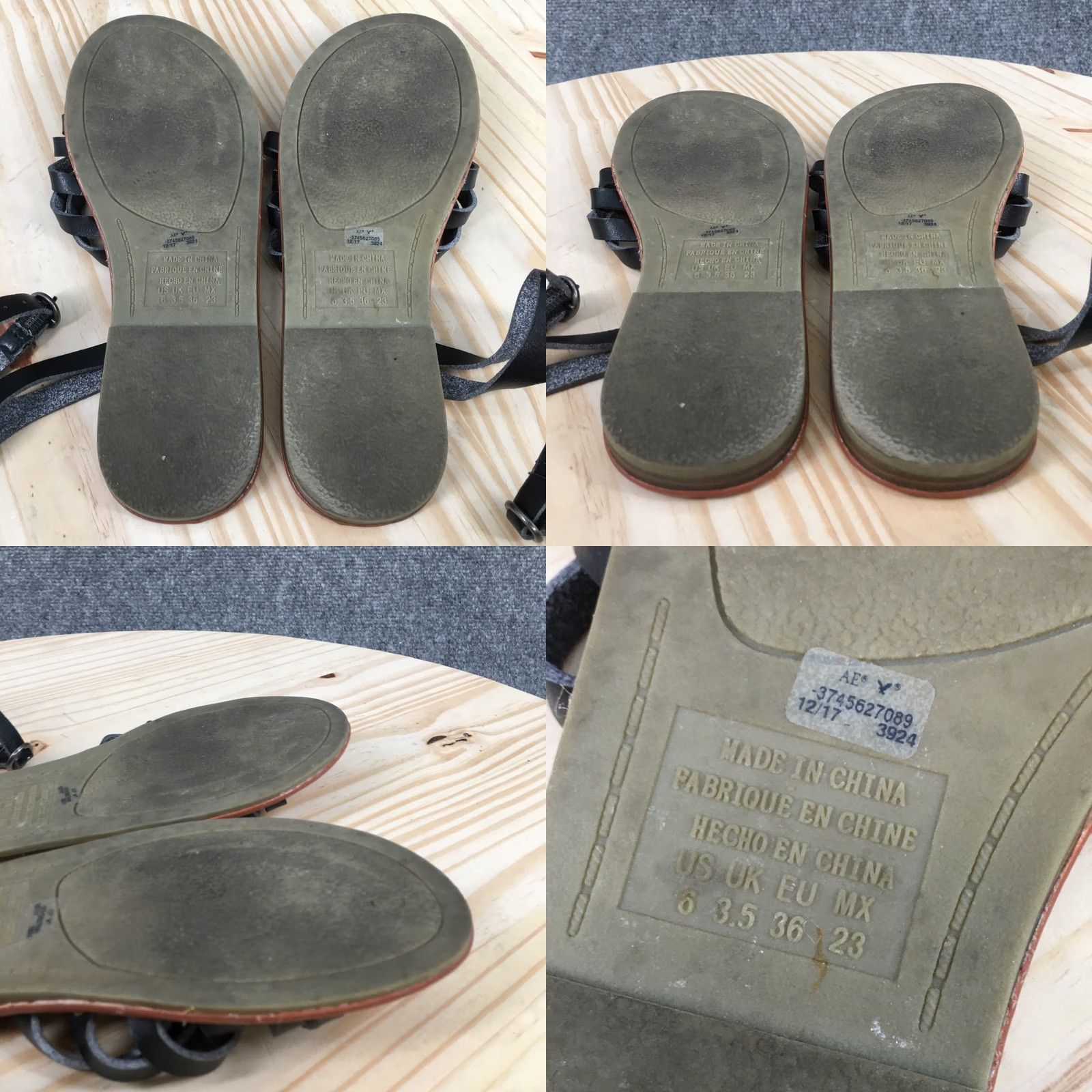 American Eagle Outfitters American Eagle Outfitters Sandal Womens 6 Black Strappy Gladiator Open Toe Flats Size US 6 / IT 36 - 9 Thumbnail