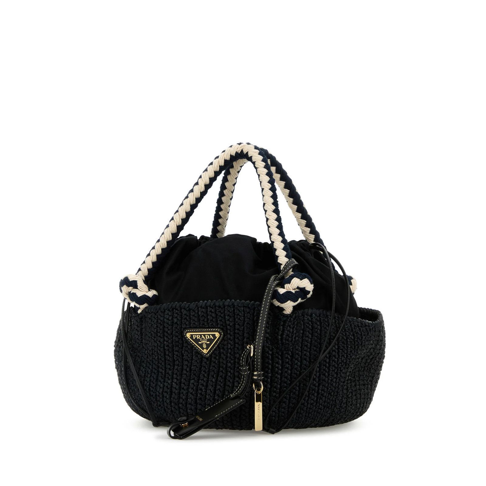 Prada PRADA Small Basket Black Raffia Top Handle Bag New And Authe Size ONE SIZE - 2 Thumbnail