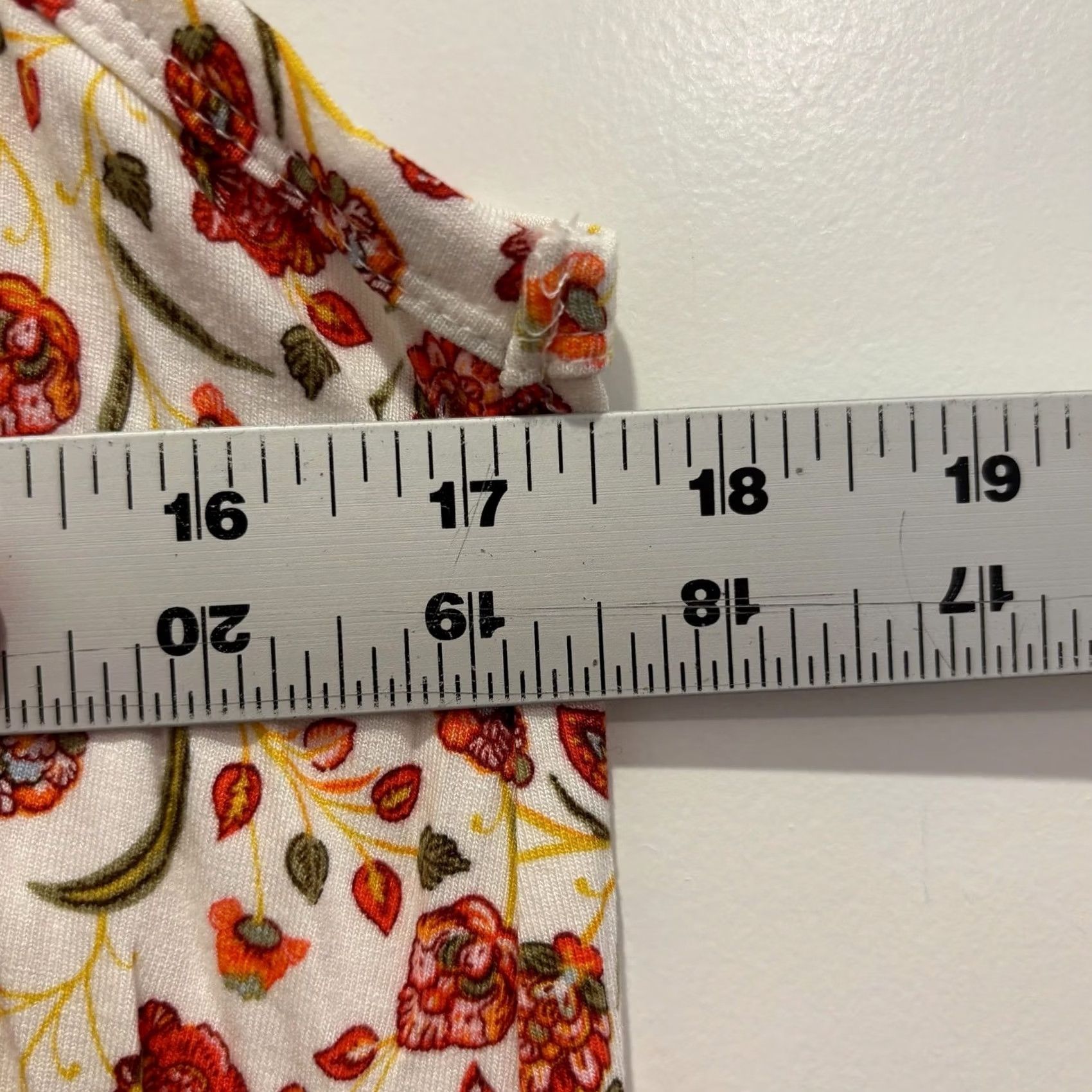 Old Navy Old Navy Women Small Tank Top Sleeveless Floral Red Orange Cream Boho Luxe Jersey Size S / US 4 / IT 40 - 5 Thumbnail