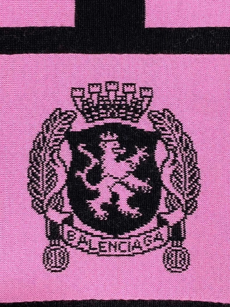 Balenciaga Balenciaga Pink Cashmere Blend Logo Scarf Size ONE SIZE - 4 Thumbnail