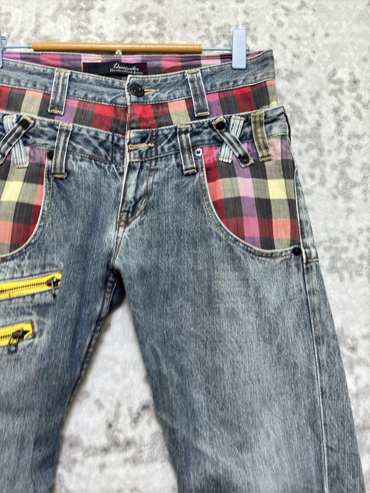 Hysteric Glamour Rare Dominate Handcrafted Plaid Double Waist Grunge Jeans Size US 29 - 5 Thumbnail