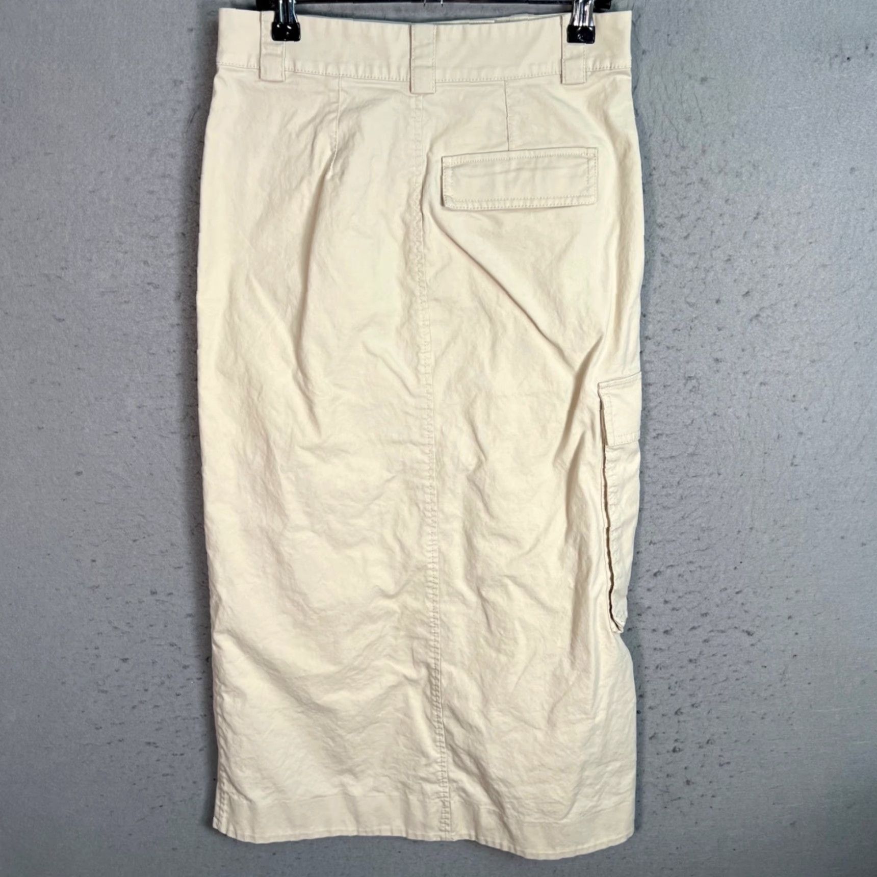 Cos COS Skirt Maxi Midi Beige Cotton Elastane Blend High-Waisted Womens 2 Casual Fall Spring Summer Vintage No (adjusted to fit rules) Size 26" / US 2 / IT 38 - 2 Thumbnail