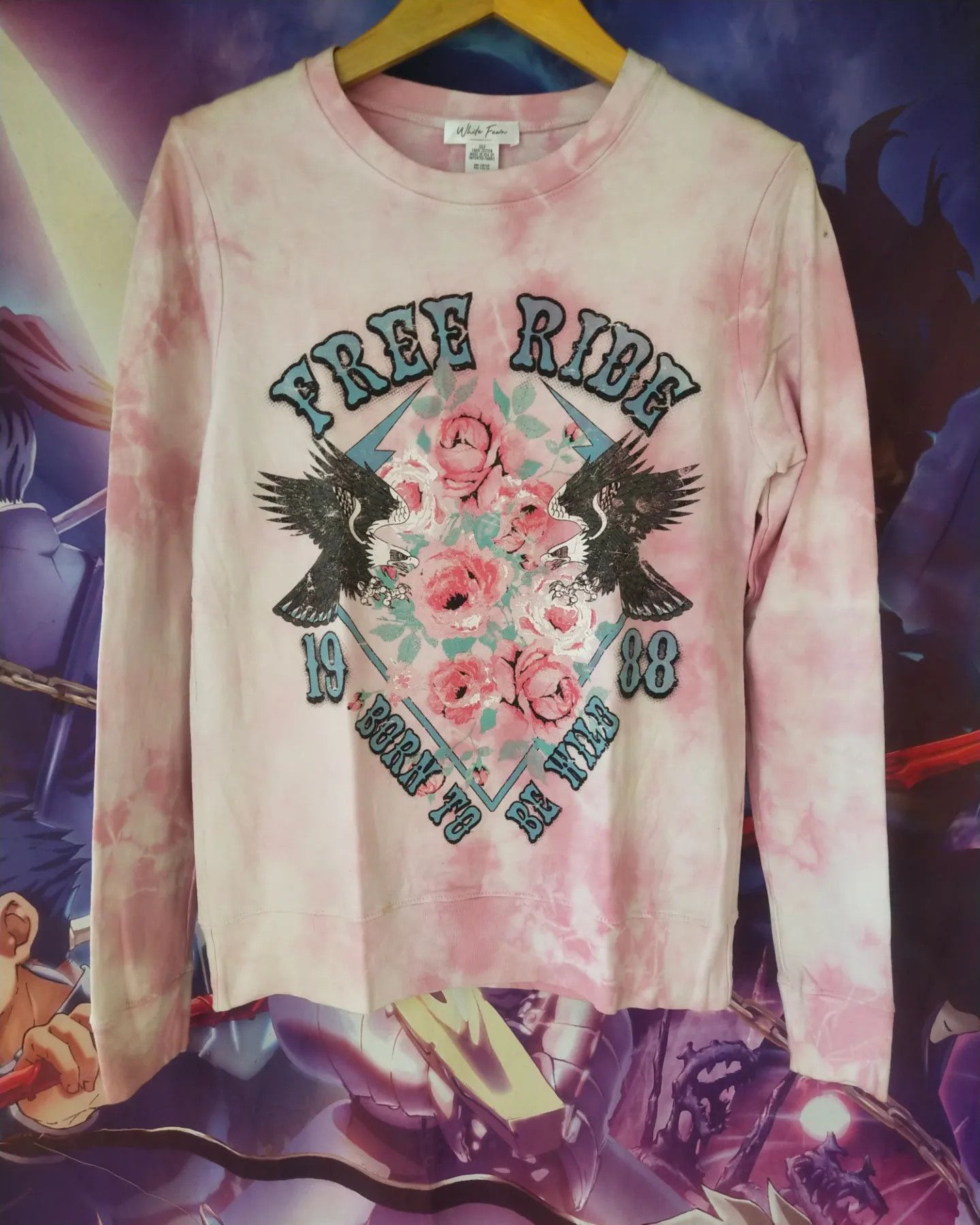 Hysteric Glamour White Fawn Pink Tie-Dye Graphic Crewneck Sweatshirt Size S / US 4 / IT 40 - 1 Thumbnail