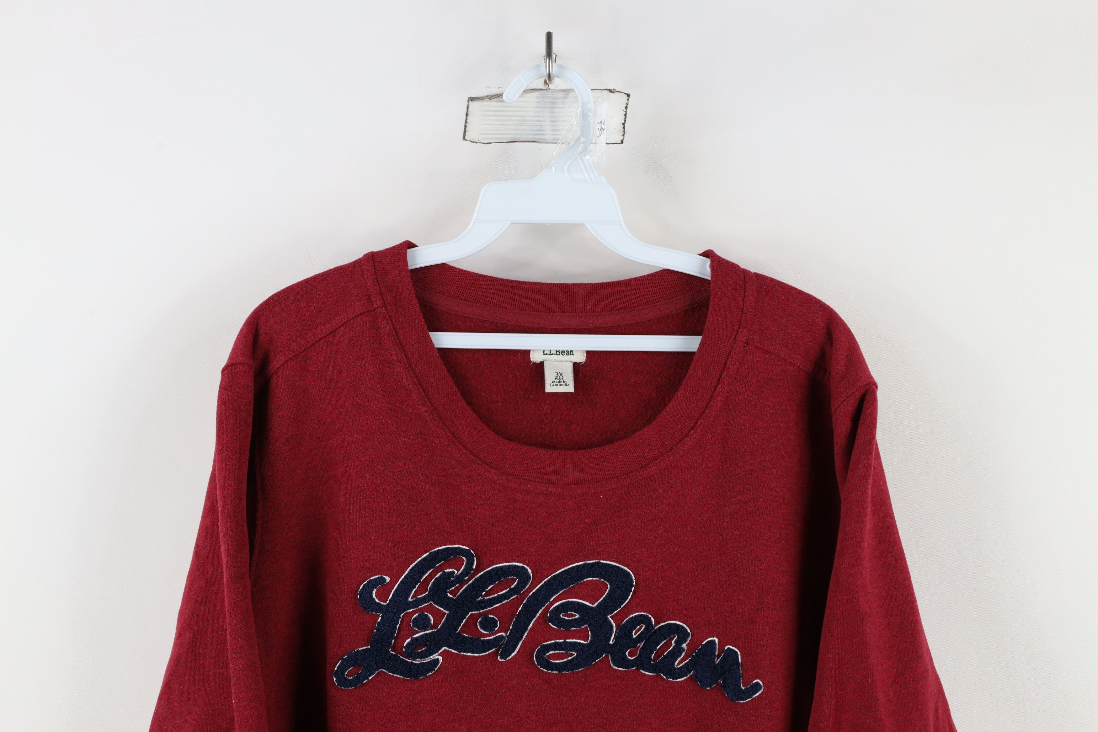 L.L. Bean × Vintage Vintage Y2K LL Bean Script Felt Letter Sweatshirt Red Size 3XL / US 20-22 - 2 Thumbnail