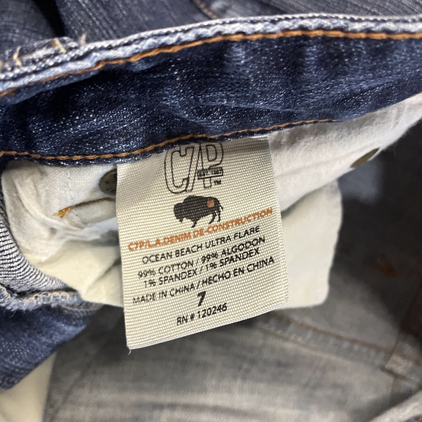 Vintage Chip & Pepper Jeans Ocean Beach Ultra Flare size 7 Juniors Women Flare Jeans Beach Size 28" / US 6 / IT 42 - 2 Thumbnail