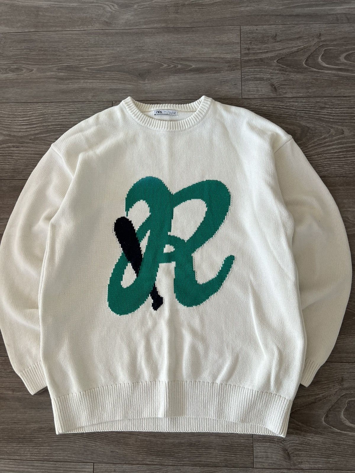 Japanese Brand × Zara ‼️Avant Garde Abstract Knit Logo Casual Sweater‼️ Size US L / EU 52-54 / 3 - 11 Thumbnail