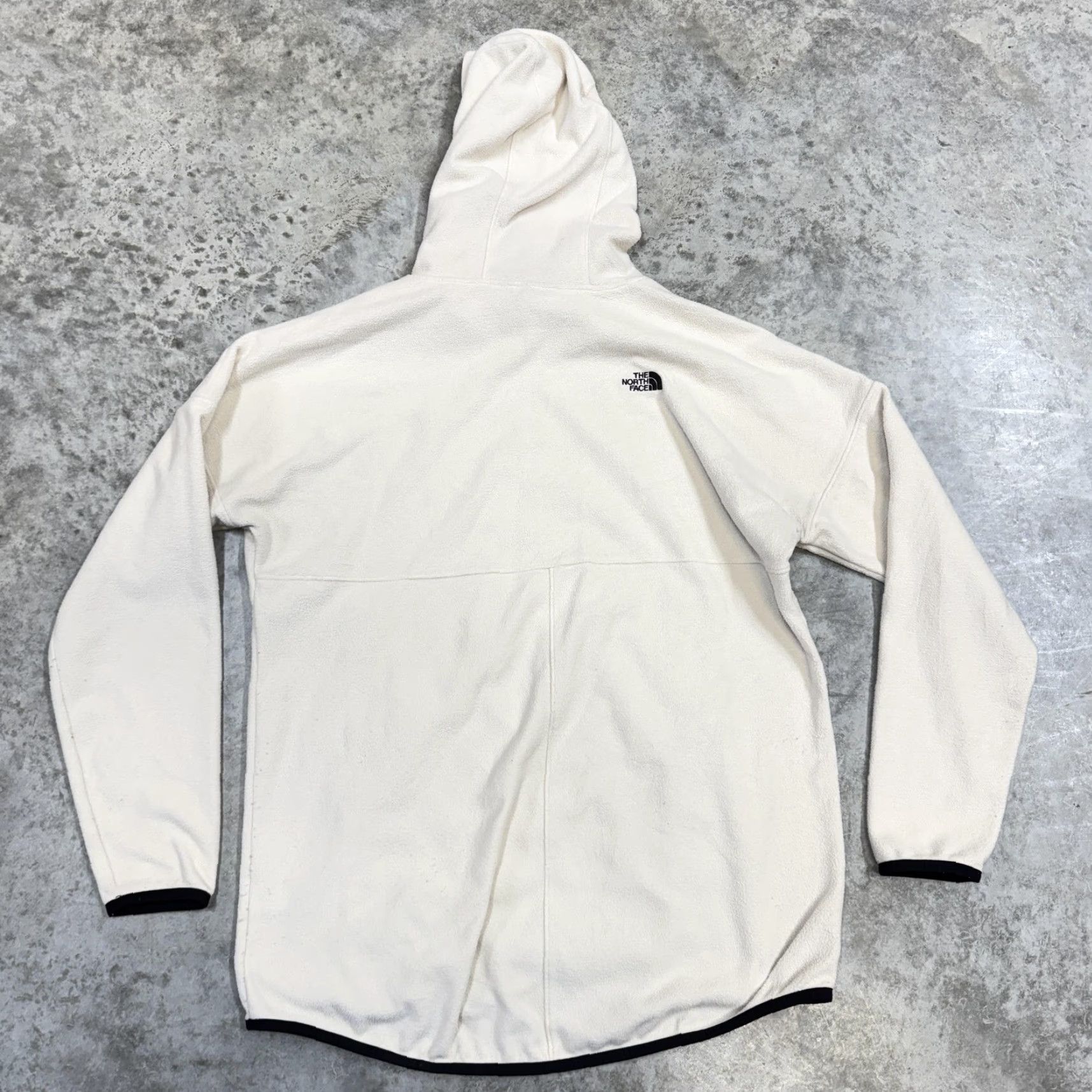 The North Face VINTAGE The North Face Hoodie Womens L White Fleece Pullover Logo Pockets Zip Crew Neck Size L / US 10 / IT 46 - 5 Thumbnail