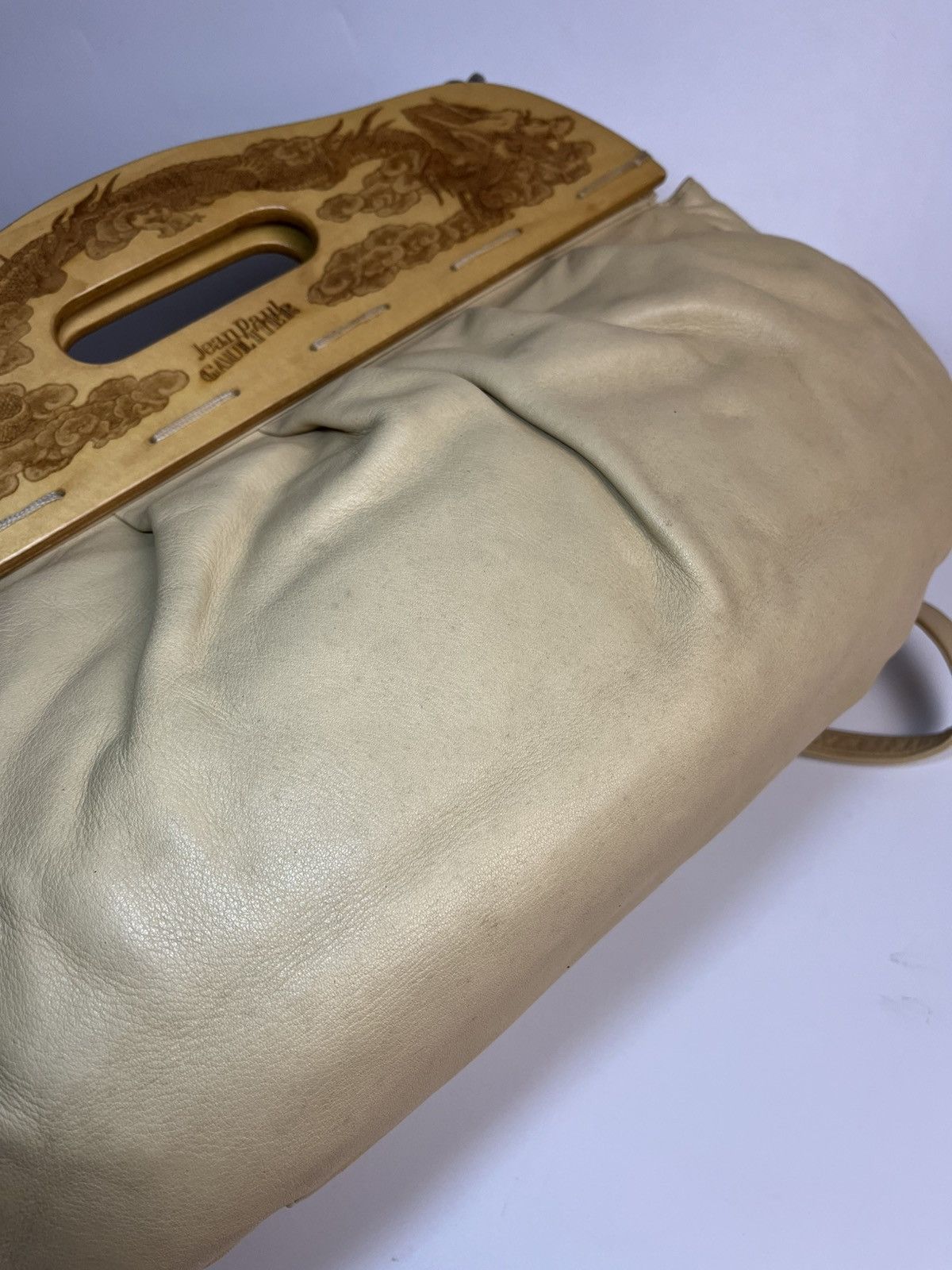 Jean Paul Gaultier 2000’s Jean Paul Gaultier Dragon Engraved Wood Frame Handbag Size ONE SIZE - 17 Thumbnail