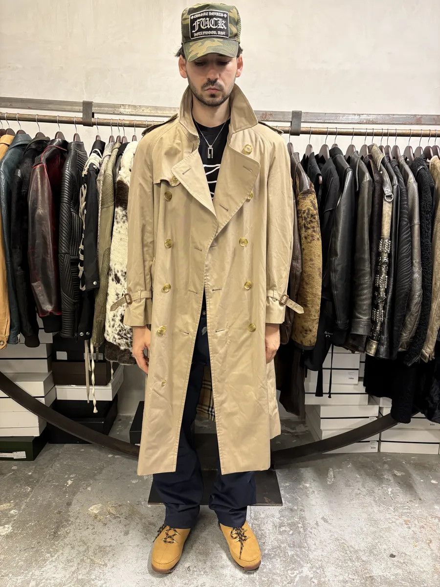 Burberry 1990s Burberry Beige Tartan Trench Coat Size US L / EU 52-54 / 3 - 5 Thumbnail