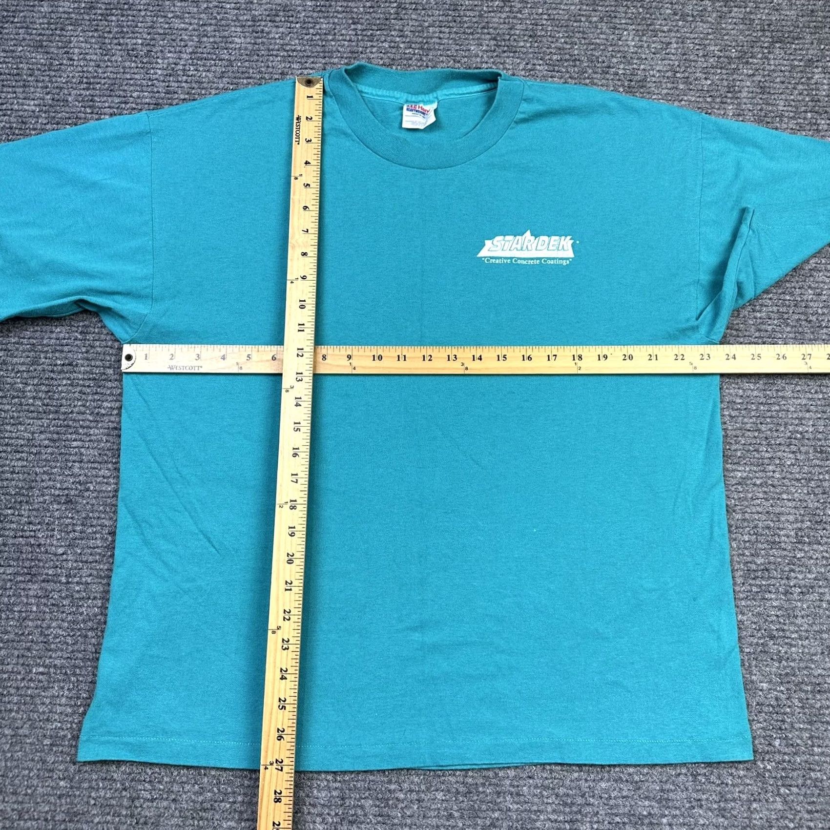 Hanes VINTAGE Stardek Concrete Coating Double Sided T Shirt Hanes 90s Adult XL Green Short Sleeve Crew Neck Men Size US XL / EU 56 / 4 - 4 Thumbnail