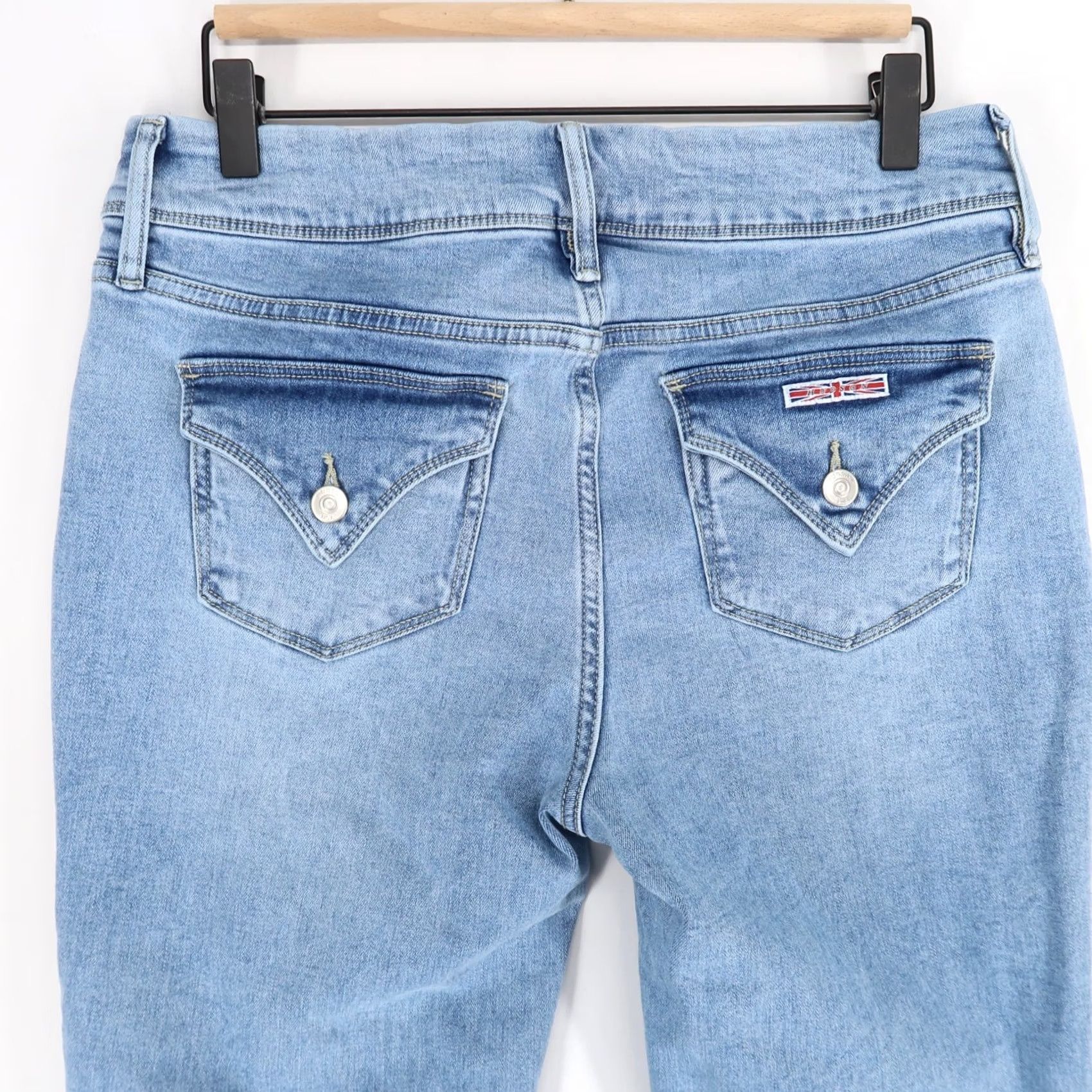Hudson Hudson Womens Jeans Blue Size 10 Straight Leg Stretch Flap Pocket Double Button Size 32" / US 10 / IT 46 - 4 Thumbnail