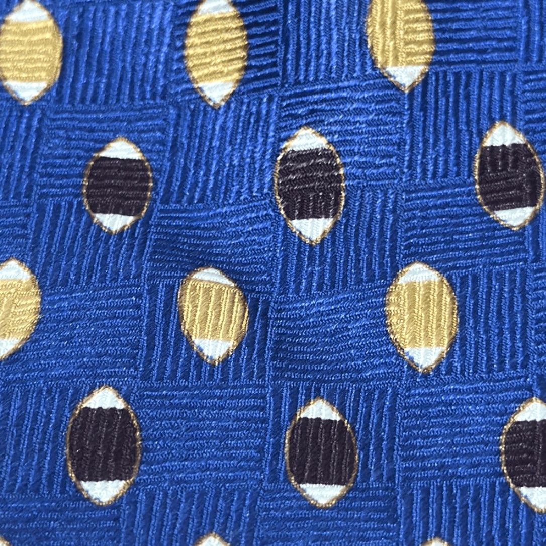 Etienne Aigner VINTAGE Etienne Aigner Tie Unisex 58" Silk Blue Gold 4" 100% Made in USA Mens Womens Size ONE SIZE - 2 Thumbnail