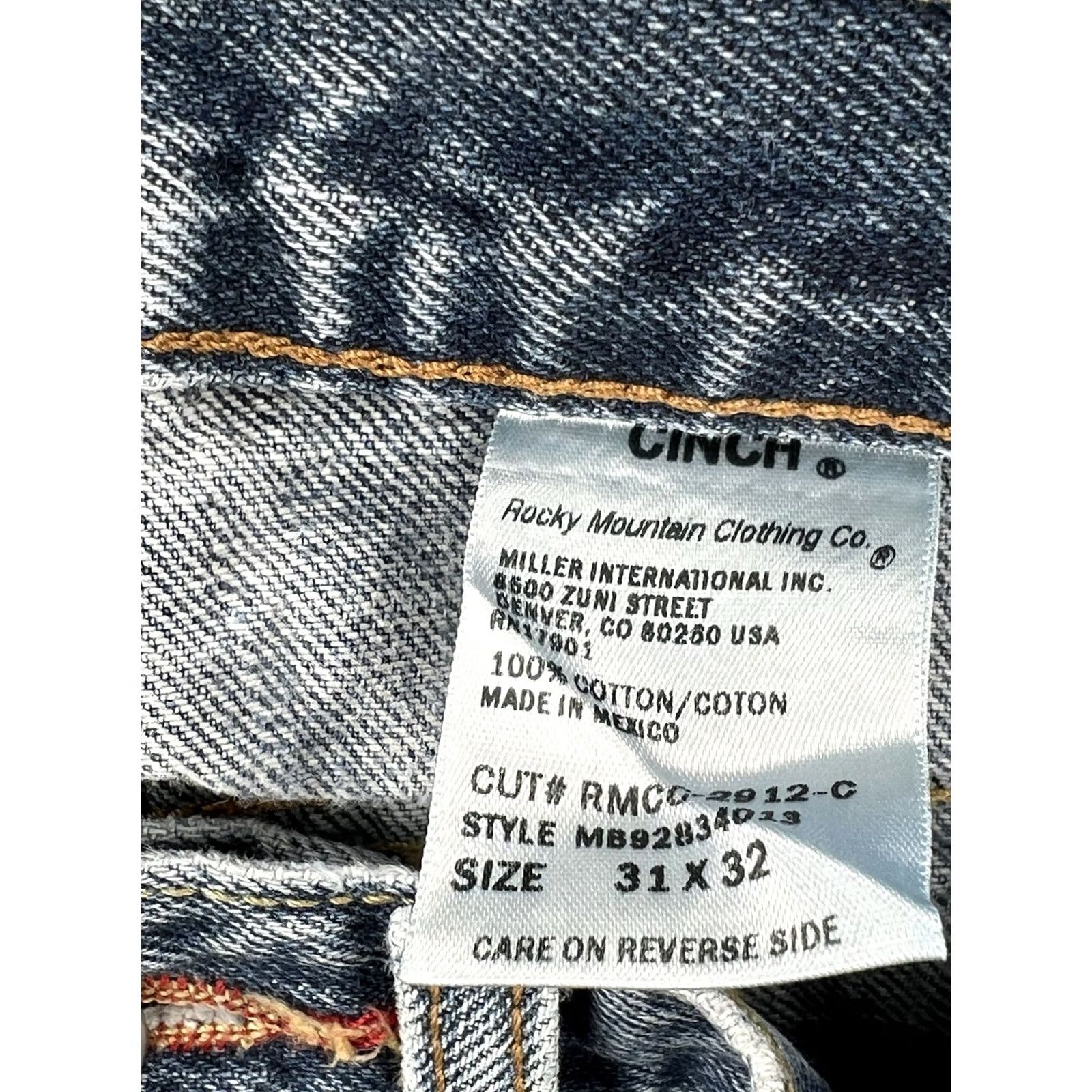 Vintage Cinch Men's White Label Relaxed Fit Jeans Size 31x32 Light Blue Wash Denim 5-Pocket Casual Western Cowboy Style Size US 31 - 5 Thumbnail