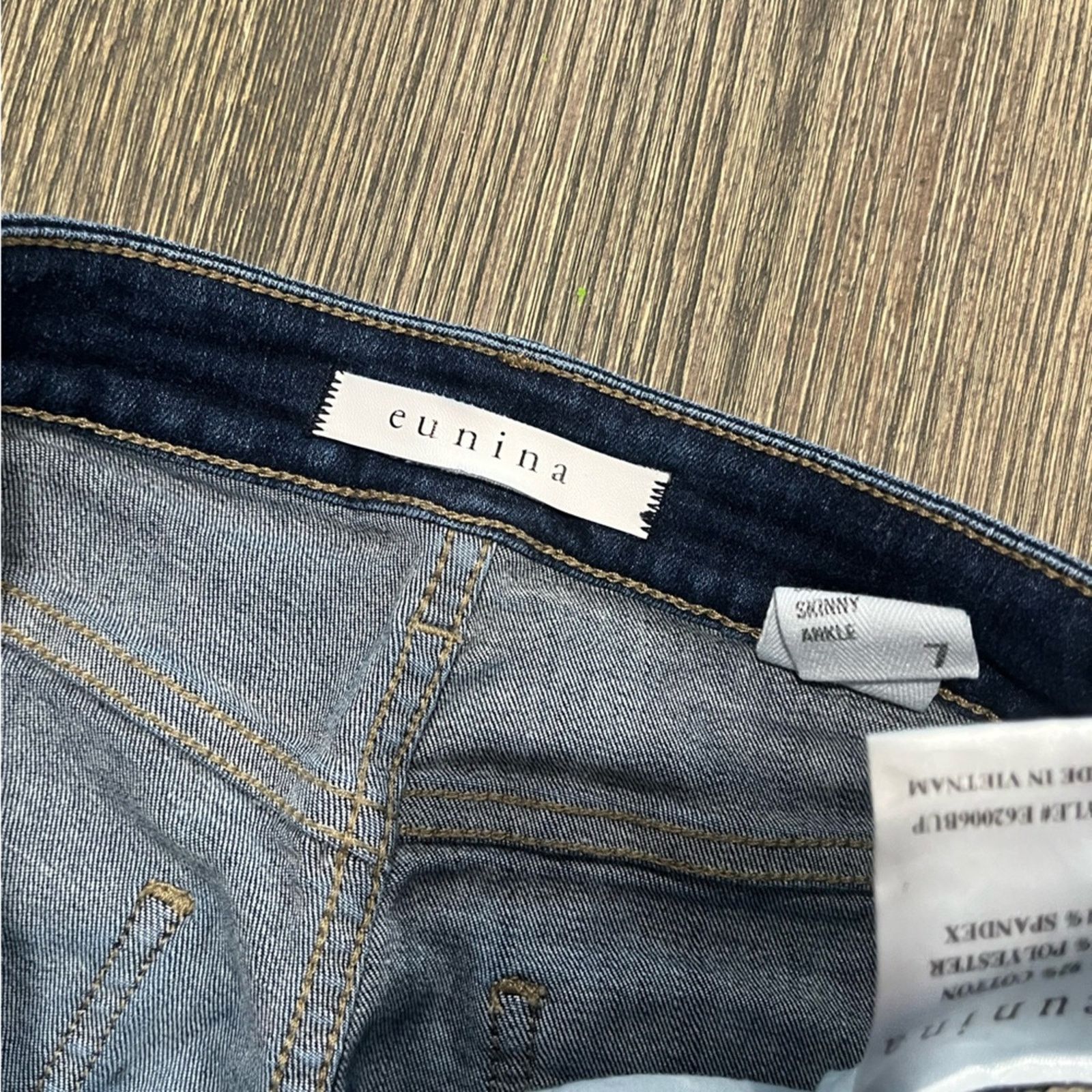 Vintage Cunina Super High Rise Ankle Skinny Jeans Distressed Size 7 Size 28" / US 6 / IT 42 - 7 Thumbnail