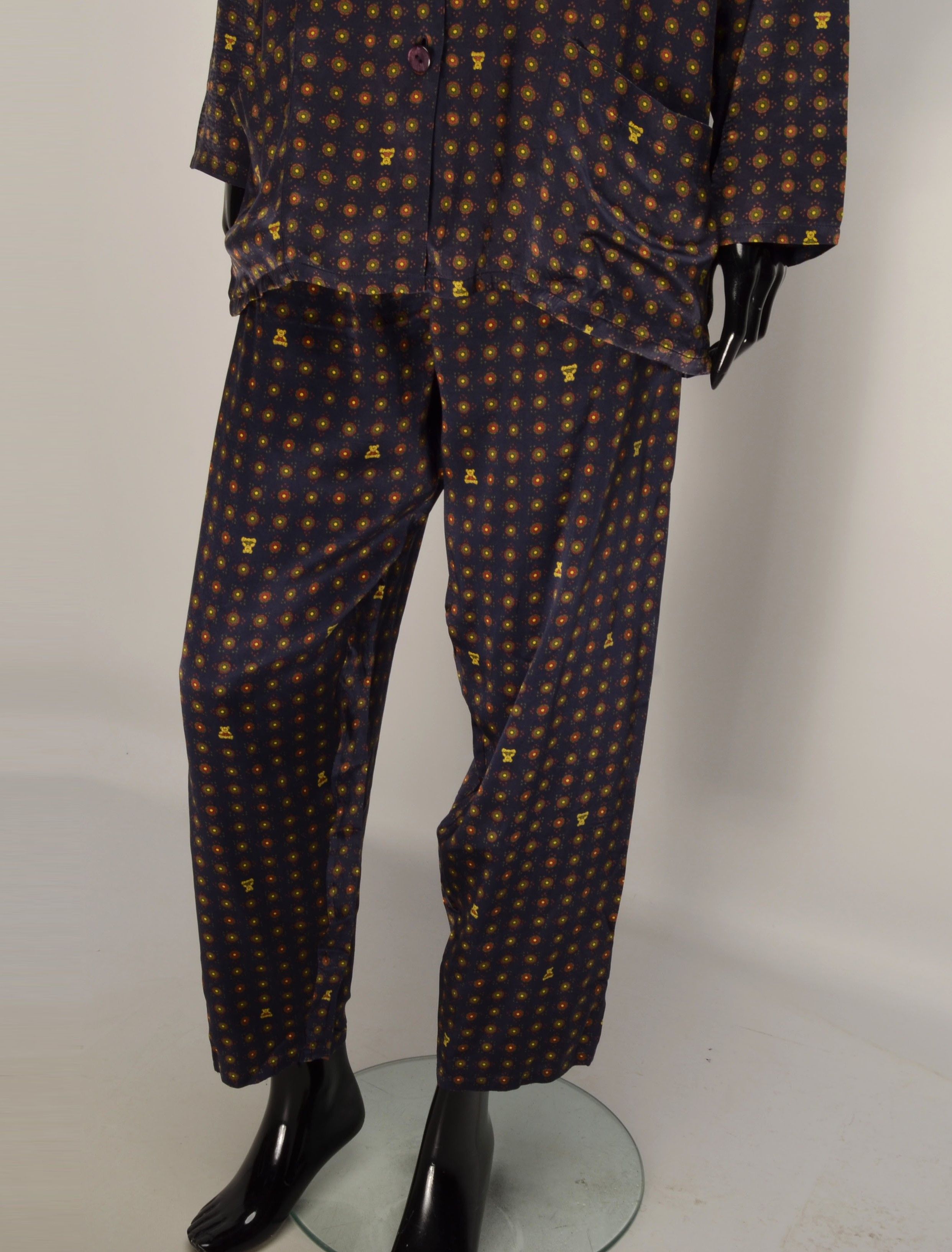 Hanro Vintage Hanro of Switzerland Blue Teddy Print Pajama Set Size XS / US 0-2 / IT 36-38 - 3 Thumbnail