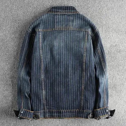 Other American Retro Striped Old Vintage Washed Denim Jacket Size US L / EU 52-54 / 3 - 2 Thumbnail