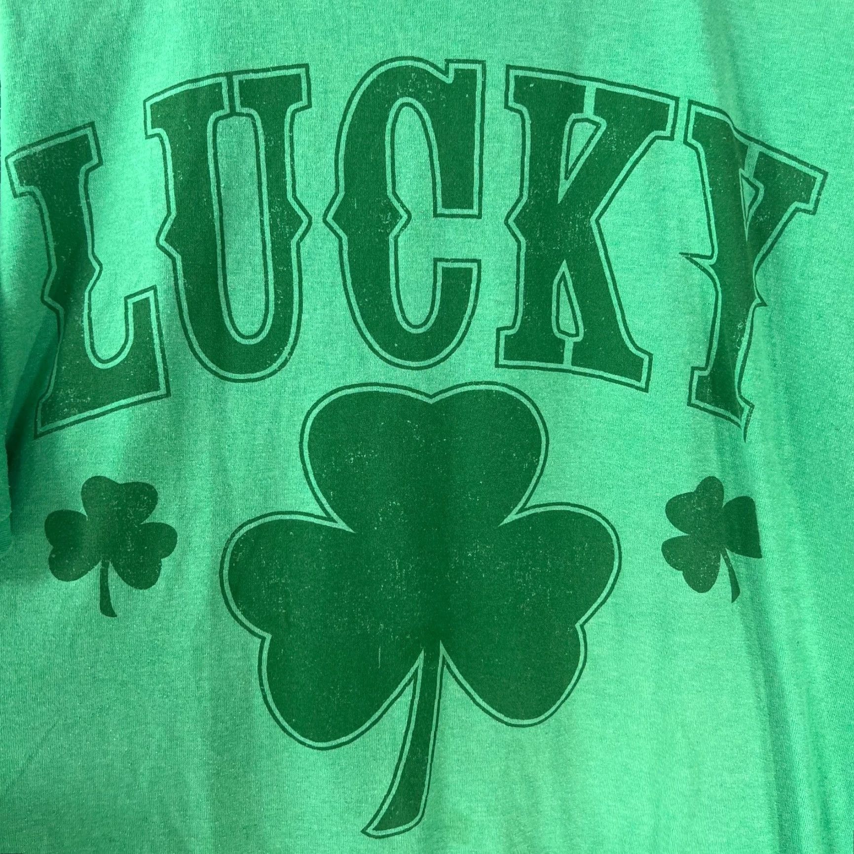 Vintage Unbranded Green Graphic Tee T-Shirt Crew Neck Short Sleeve XL Mens Lucky Size US XL / EU 56 / 4 - 3 Thumbnail