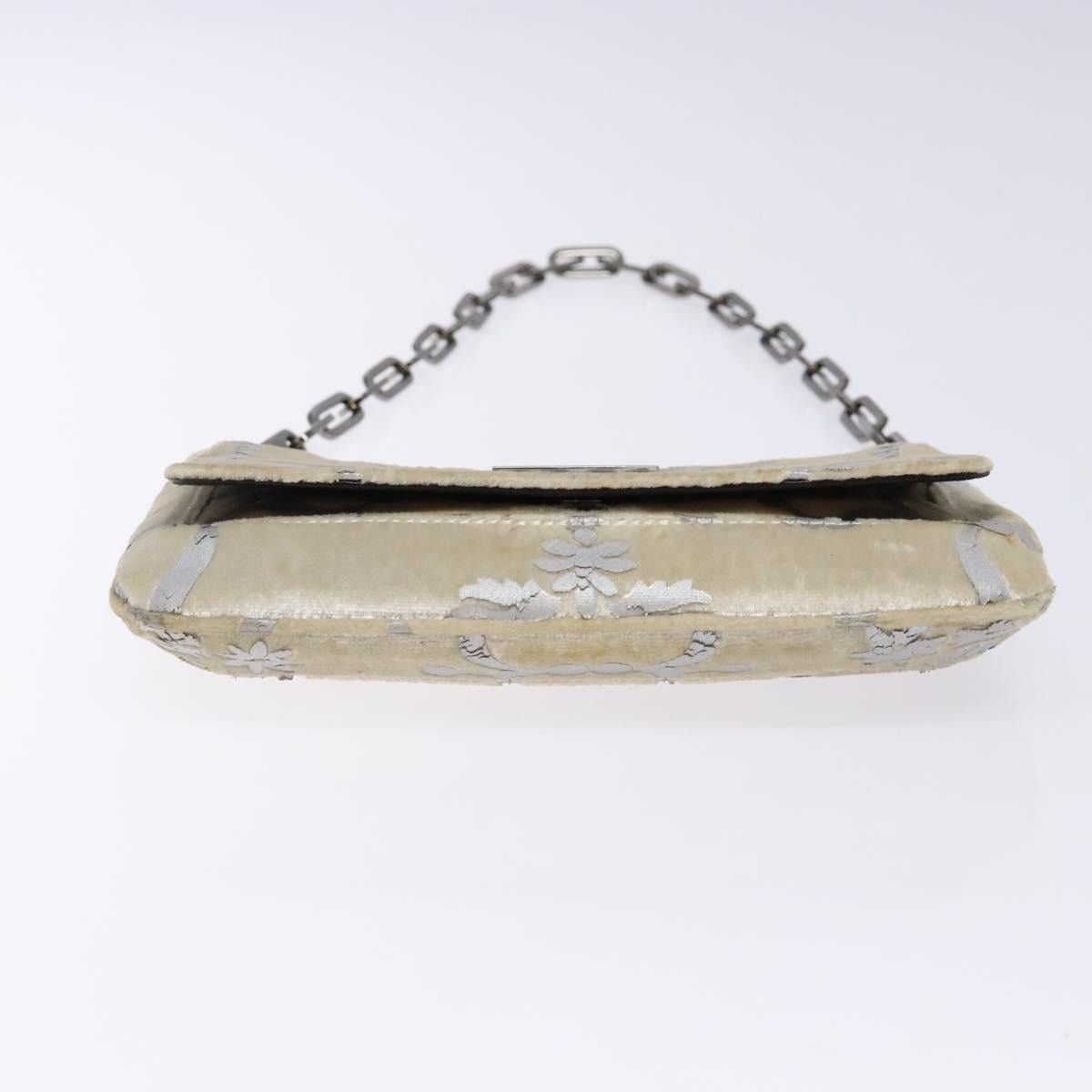 Gucci GUCCI Chain Shoulder Bag Velor White 007 2033 007 2033 Size ONE SIZE - 9 Thumbnail