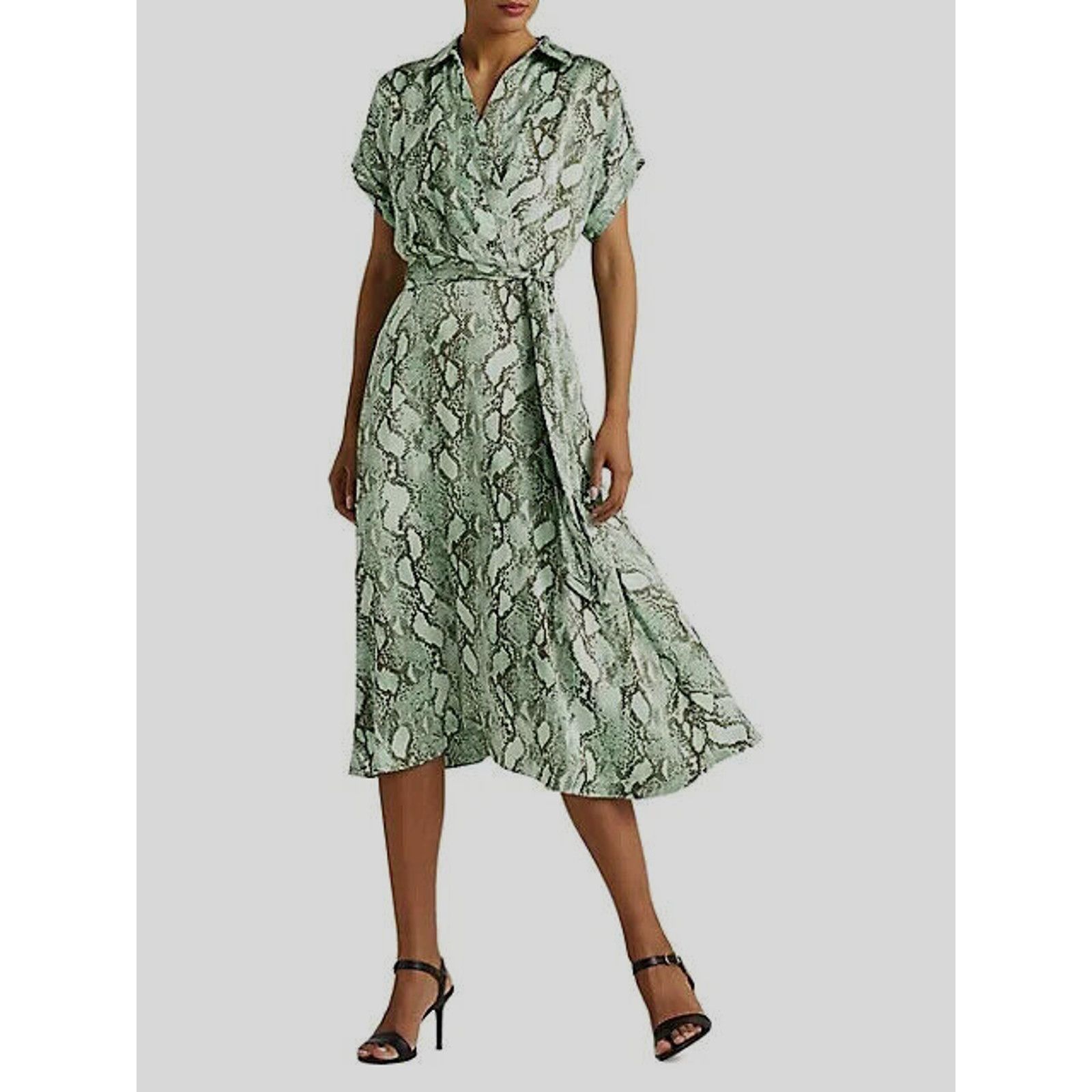 Lauren Ralph Lauren RALPH LAUREN - MINT GREEN SNAKE PRINT SILKY MIDI DRESS SZ 2 Size XS / US 0-2 / IT 36-38 - 1 Thumbnail