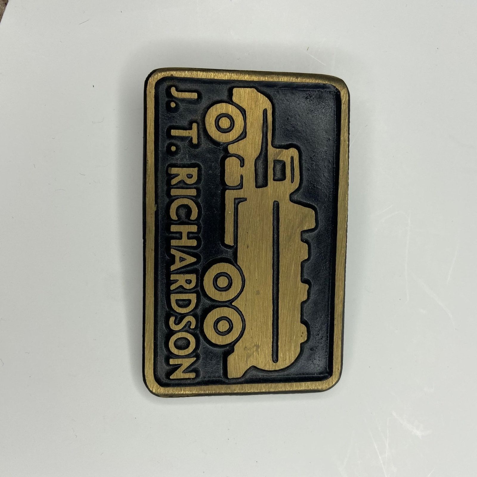 Vintage Vintage J.T. Richardson Oil Tanker Solid Brass Belt Buckle Size ONE SIZE - 5 Thumbnail