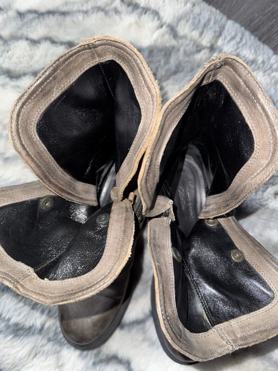 Vintage Vintage Leather Ankle Boots Zip Buckle Biker A.S. 98 style Size US 7 / IT 37 - 8 Thumbnail