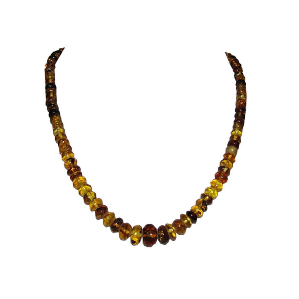 Handmade Mexican Chiapas Amber Cylinder Bead Necklace Size ONE SIZE - 1 Thumbnail